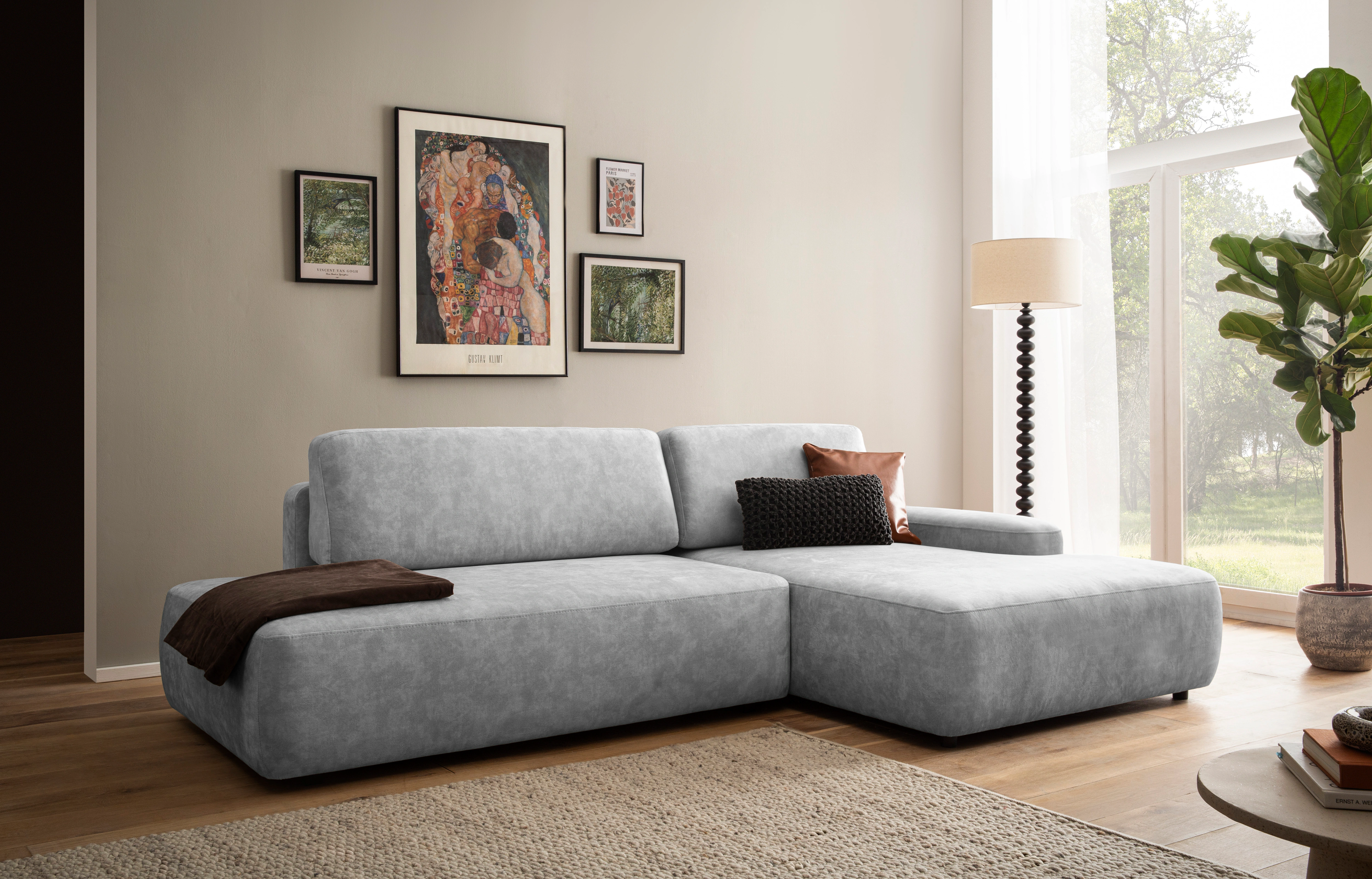 INOSIGN Ecksofa "TORGE, Schlafsofa Cord, Samtvelours u. Strukur fein, Couch günstig online kaufen