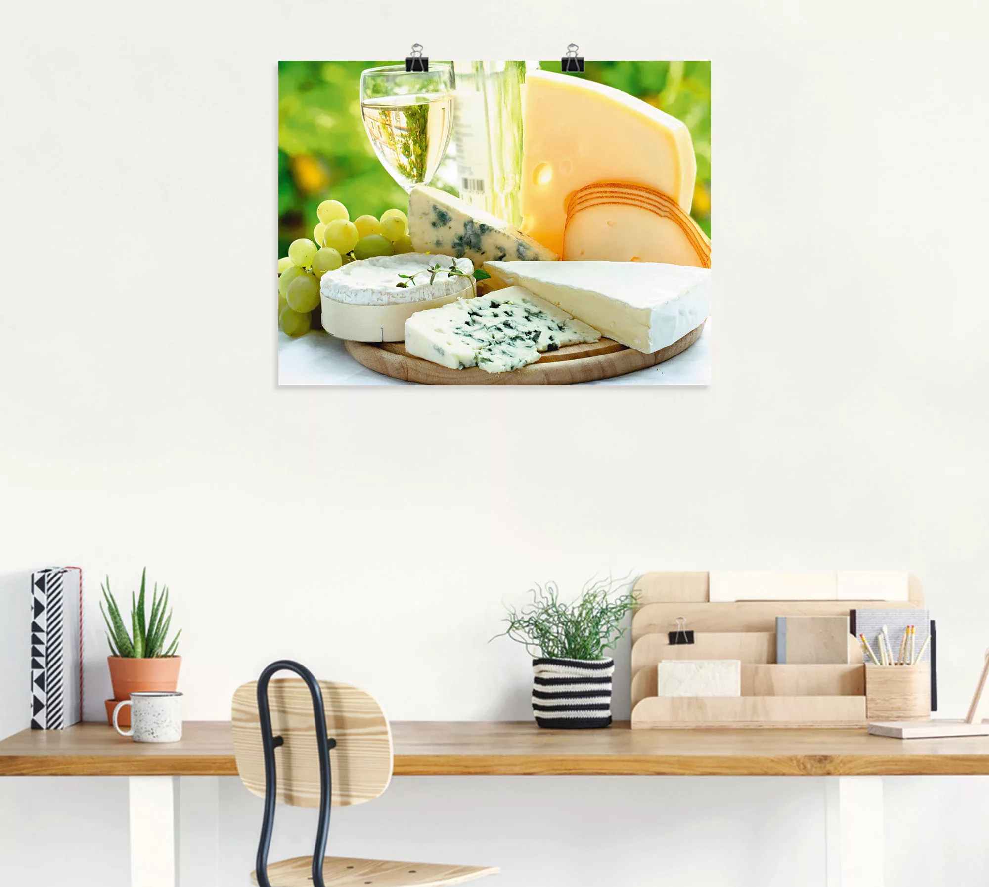 Artland Wandbild "Käse & Wein", Lebensmittel, (1 St.), als Leinwandbild, Po günstig online kaufen