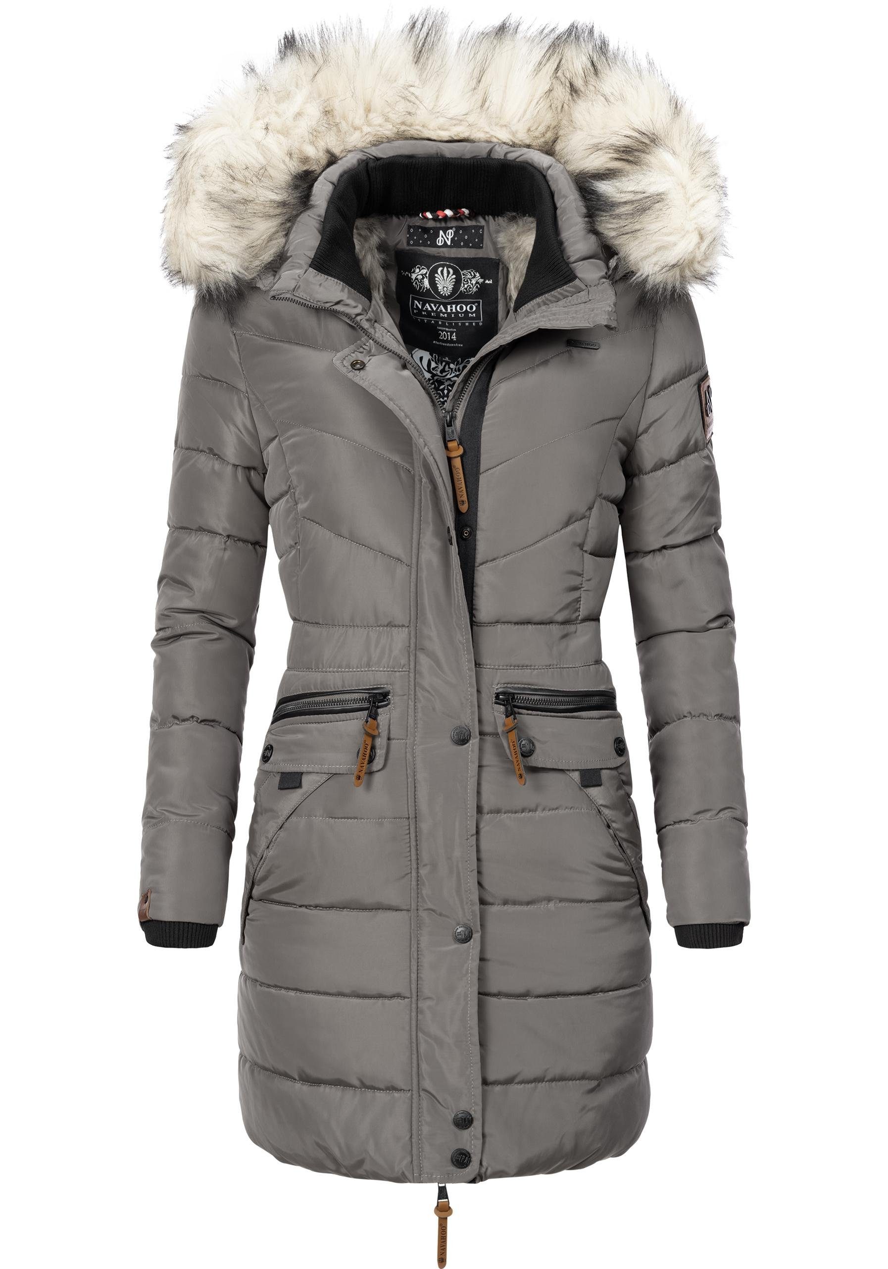 Navahoo Steppmantel "Paula", stylischer Winter Parka m. edlem Fellimitat günstig online kaufen