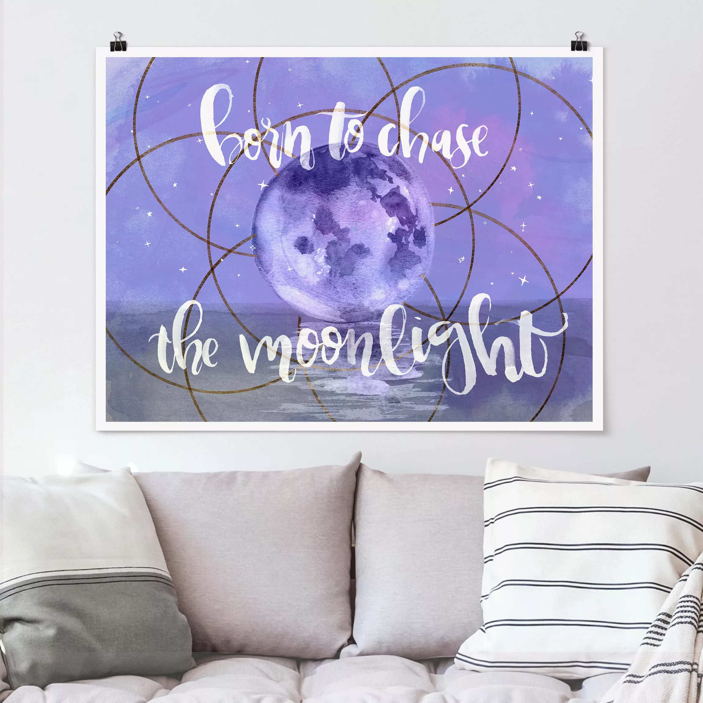 Poster Spruch - Querformat Mond-Kind - Moonlight günstig online kaufen