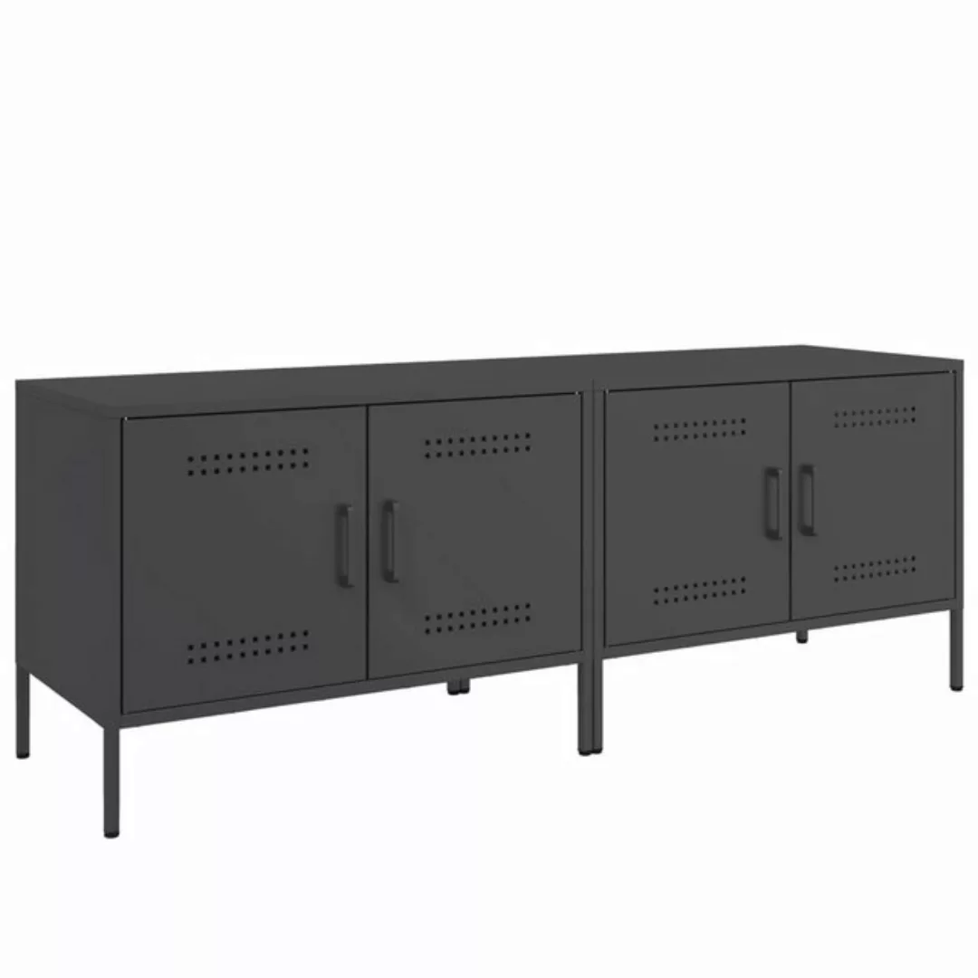 vidaXL TV-Schrank TV-Schränke 2 Stk. Schwarz 68x39x50,5 cm Stahl (2-St) günstig online kaufen