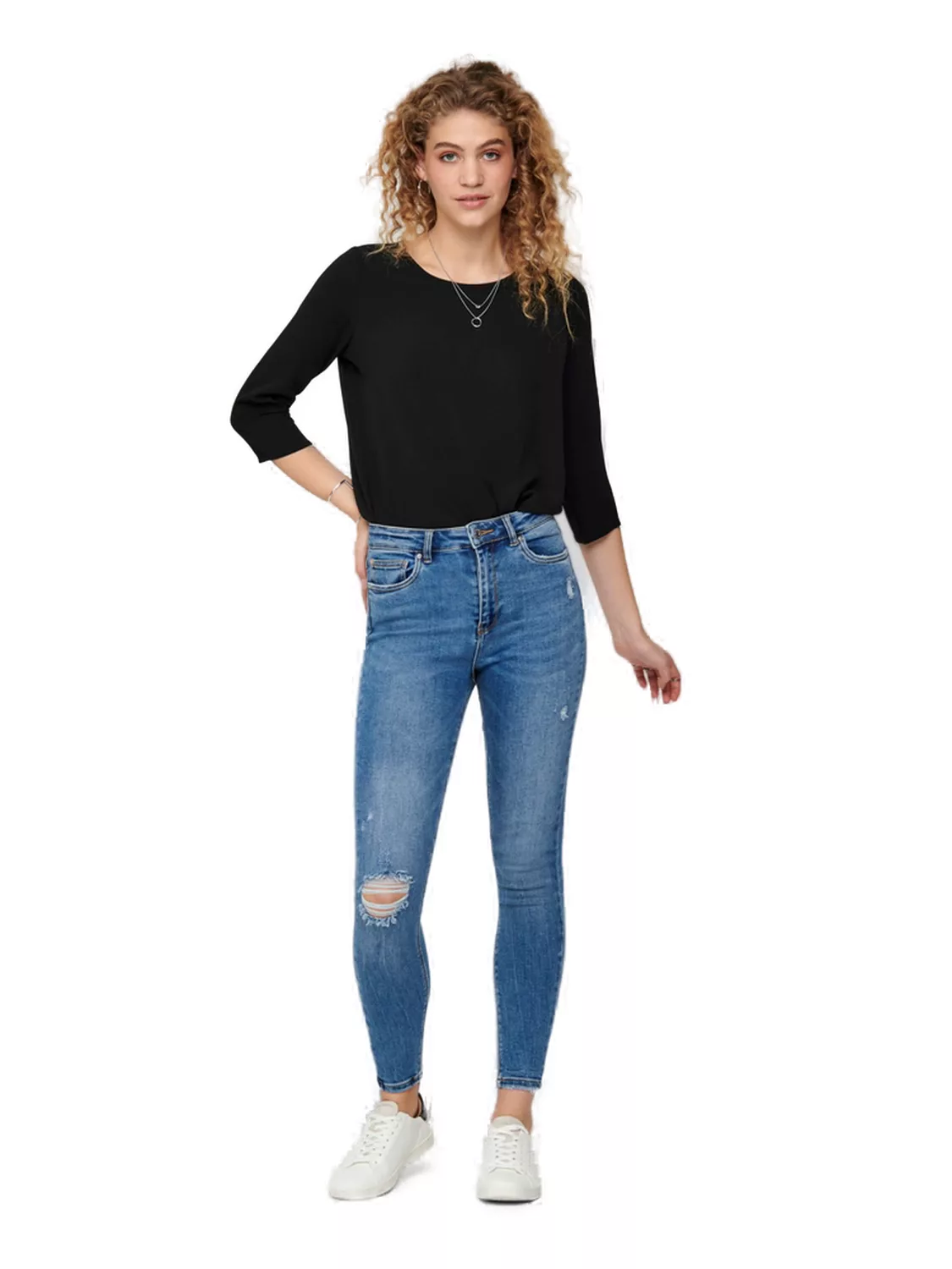 Only Damen Jeans ONLMILA HW SK ANK DNM BJ139944 - Skinny Fit - Blau - Mediu günstig online kaufen