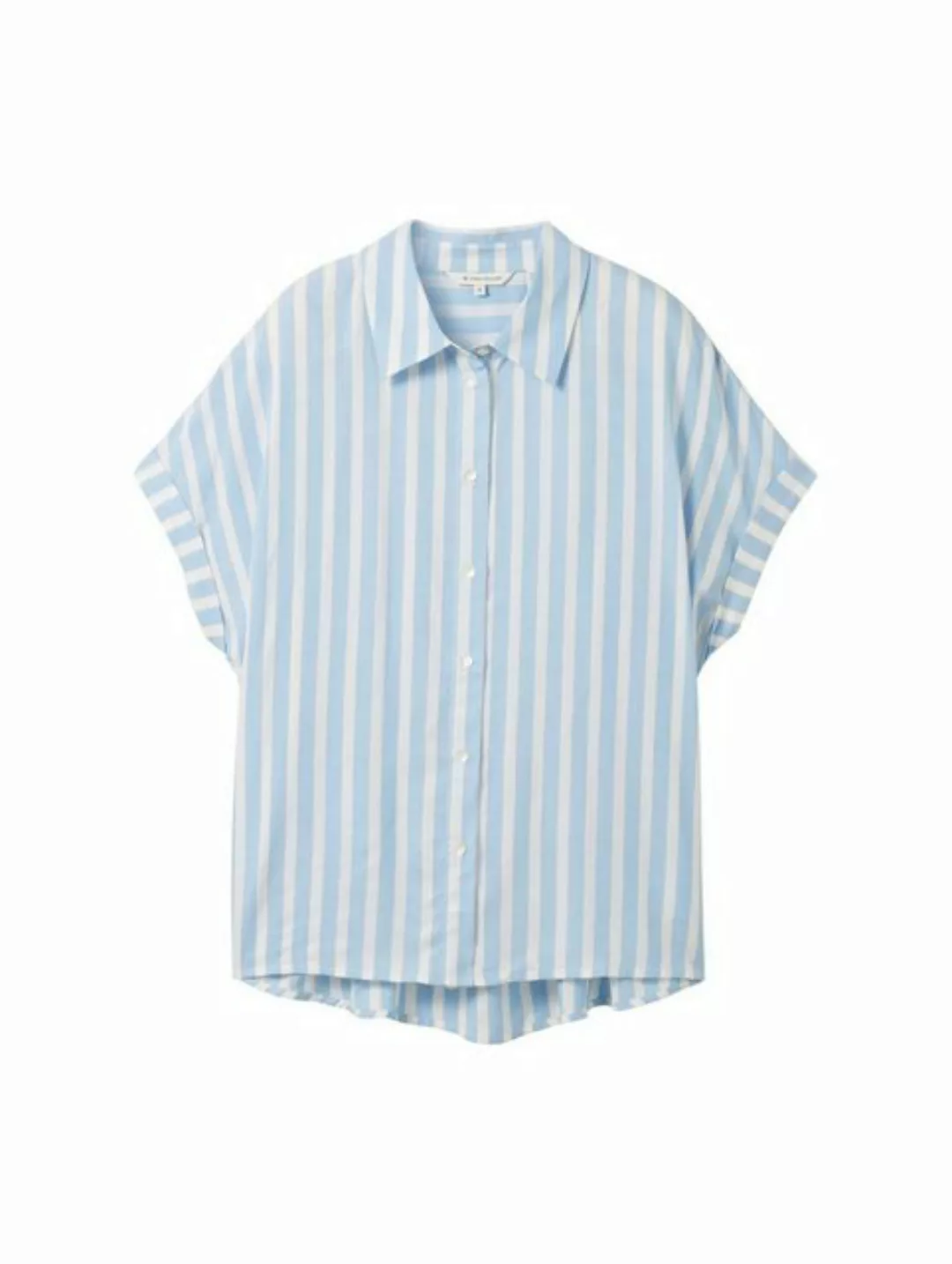 TOM TAILOR Blusenshirt striped short sleeve blouse, beige offwhite stripe günstig online kaufen