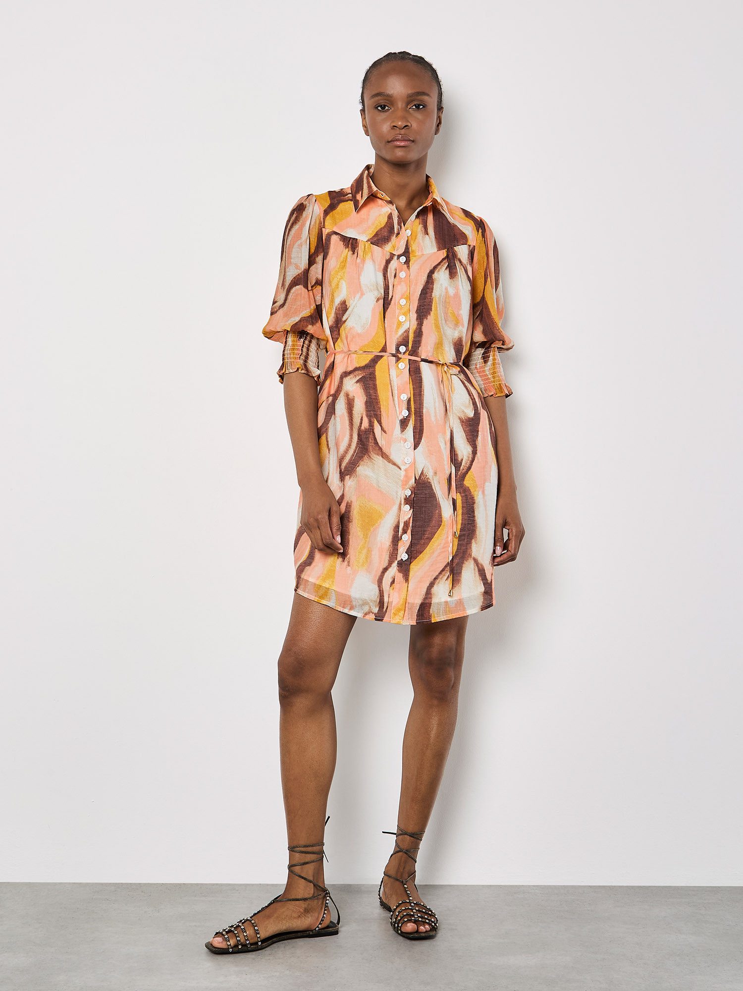 Apricot Druckkleid günstig online kaufen