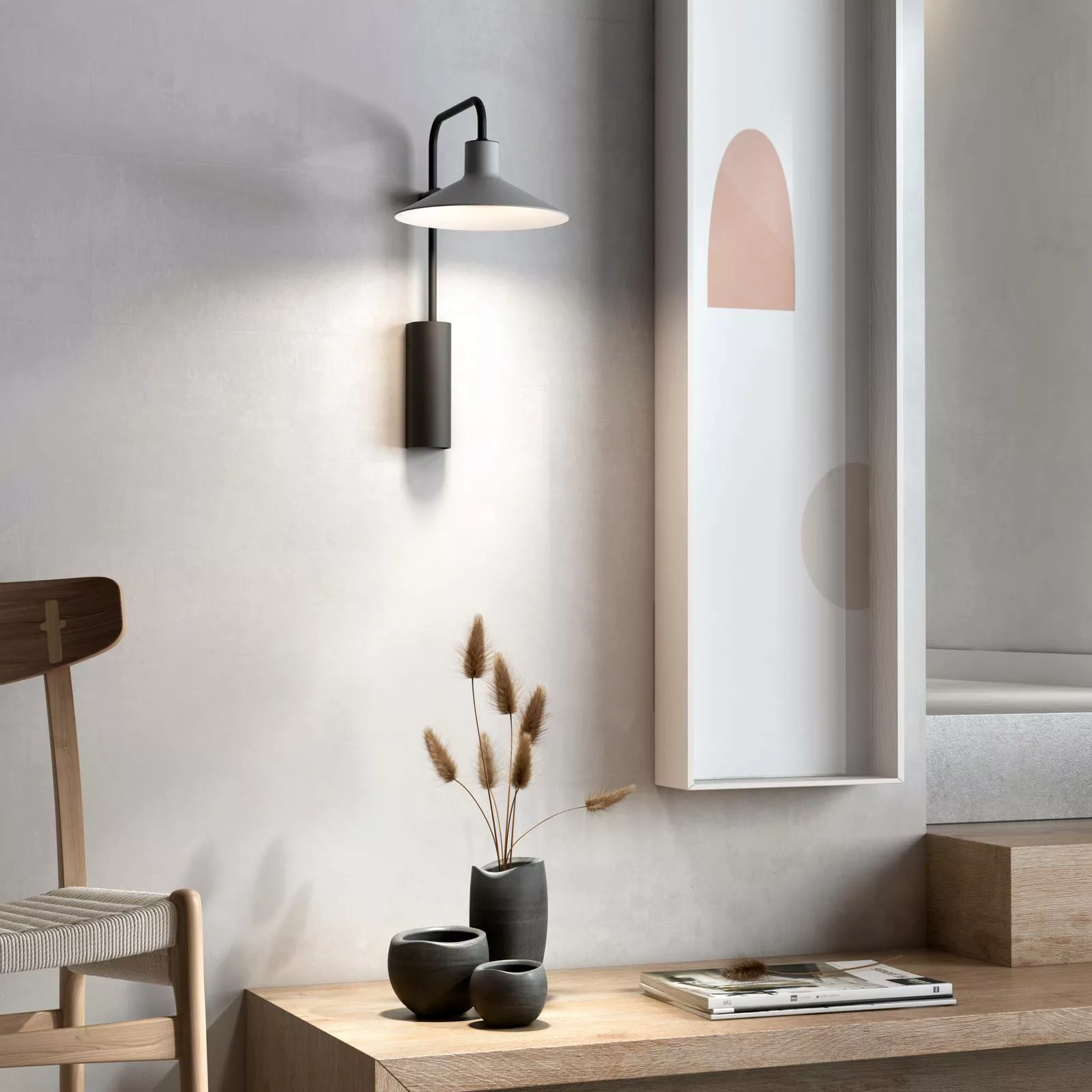 Bover Platet A02 Wandlampe E14 Schalter, hellgrau günstig online kaufen