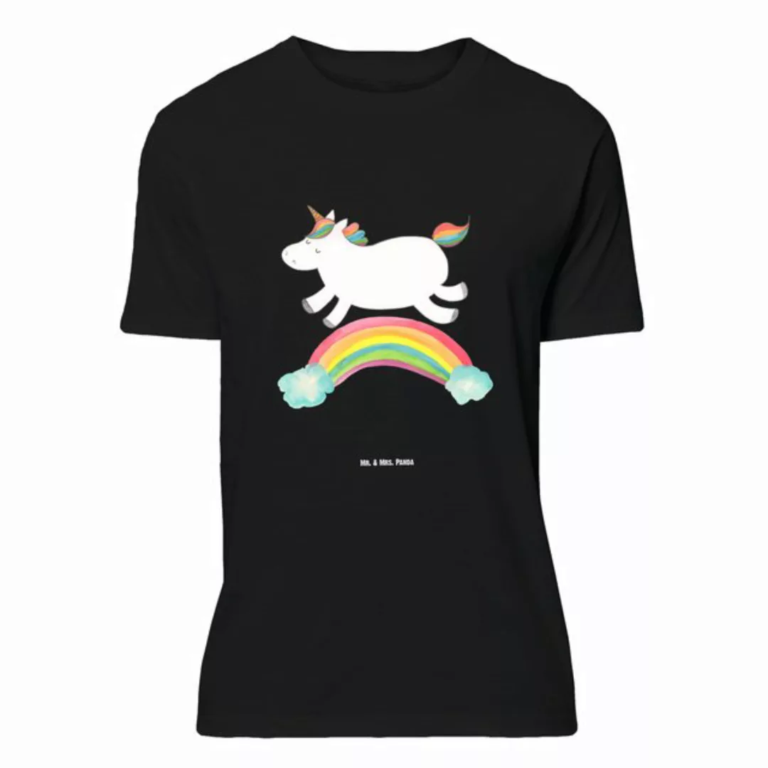 Mr. & Mrs. Panda T-Shirt Einhorn Regenbogen - Schwarz - Geschenk, T-Shirt, günstig online kaufen