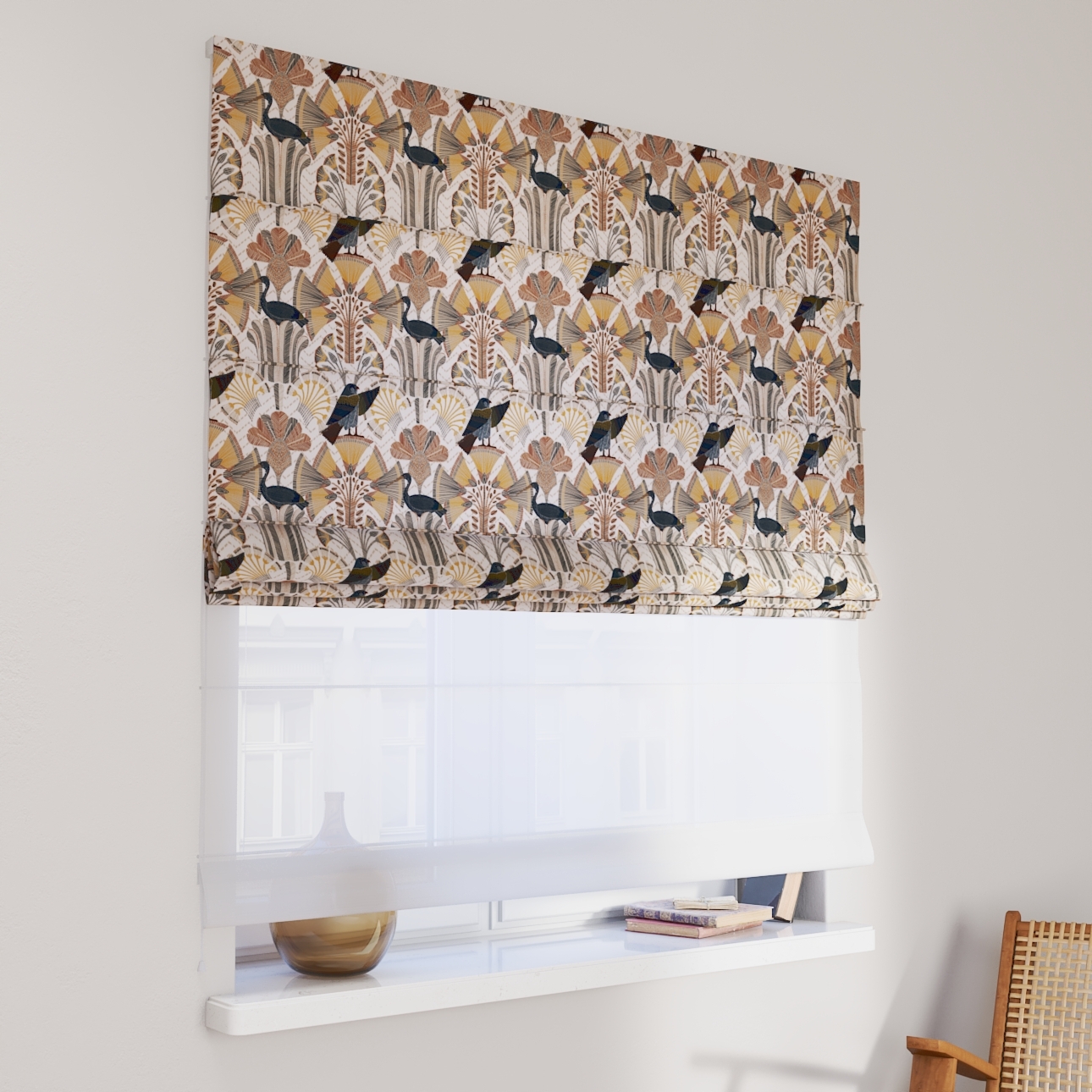 Dekoria Doppelraffrollo Duo, beige-braun, 120 x 150 cm günstig online kaufen