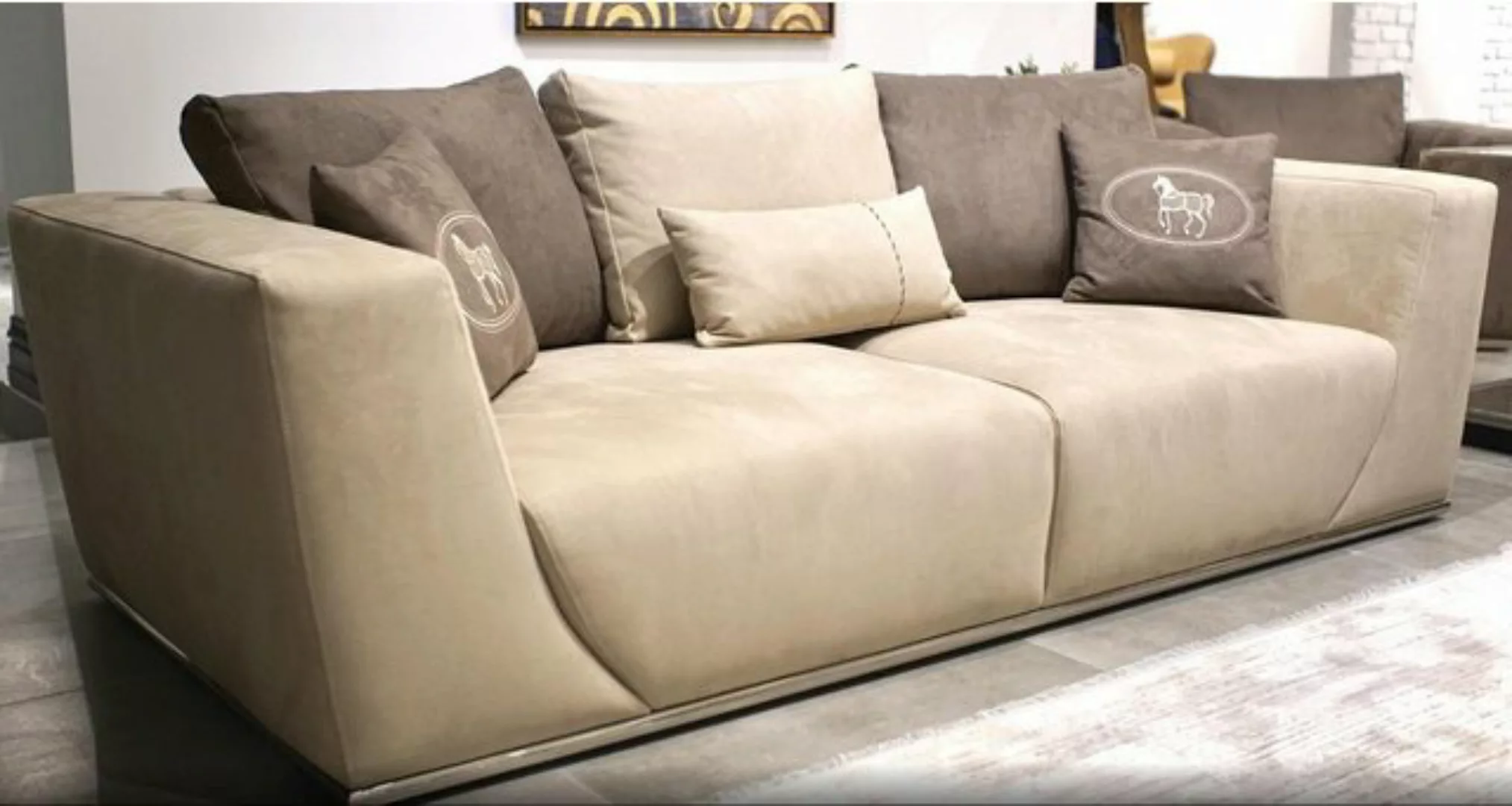 JVmoebel 3-Sitzer Wohnzimmer Sofa Dreisitzer Modern Couch Polster Textil Ei günstig online kaufen