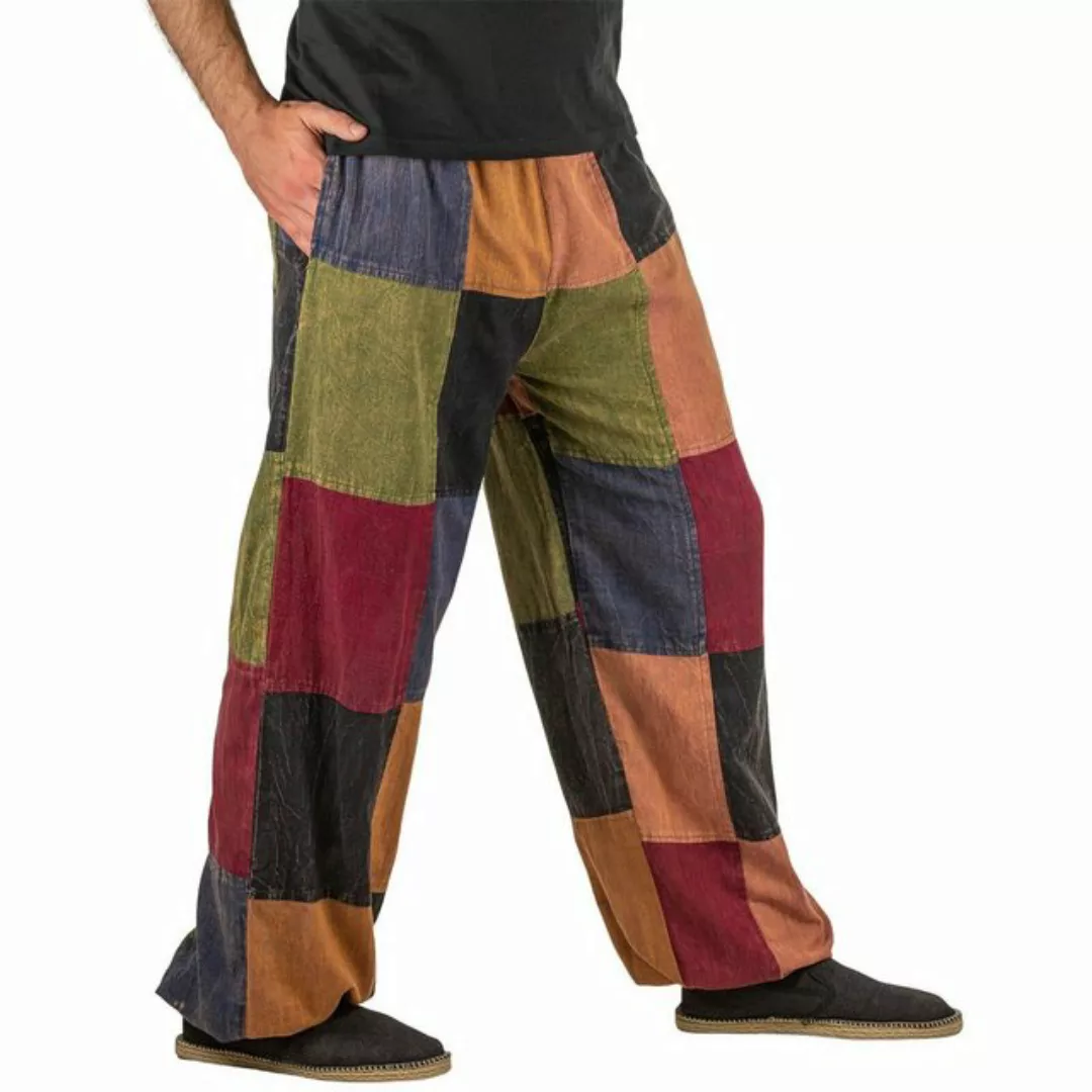 KUNST UND MAGIE Cargohose Bunt Patchwork Freizeit Stonewashed-Unisex Hippie günstig online kaufen