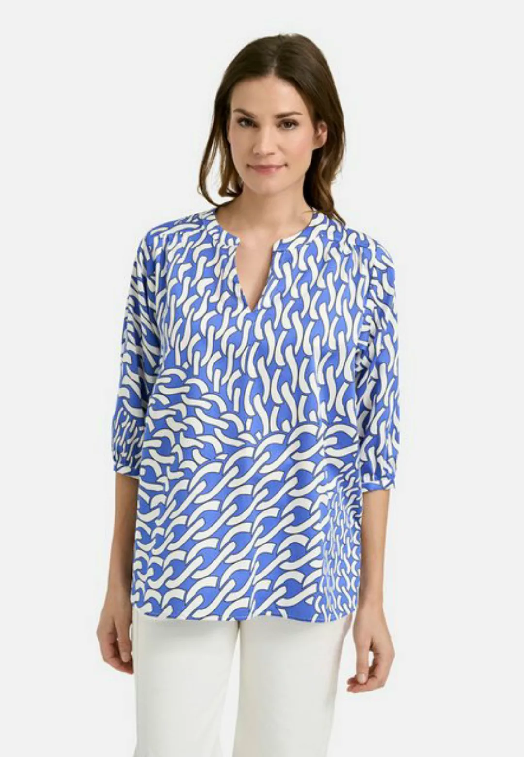 Milano Italy Blusentop BLOUSE WITH GATHERING AND STAND UP günstig online kaufen