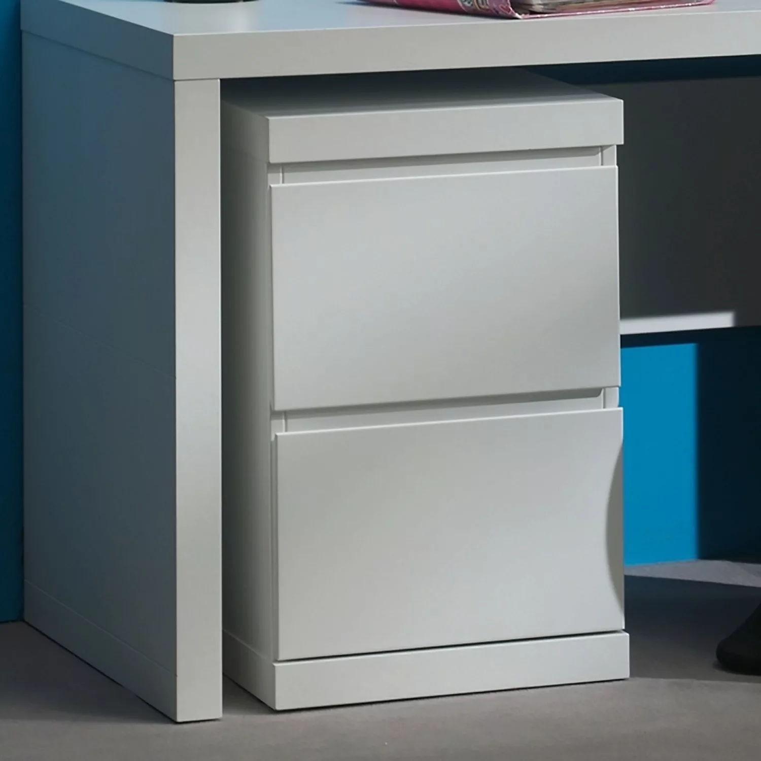 Vipack Fächerschrank Schreibtisch-Unterschrank Lara 2 Schubladen Holz Weiß günstig online kaufen