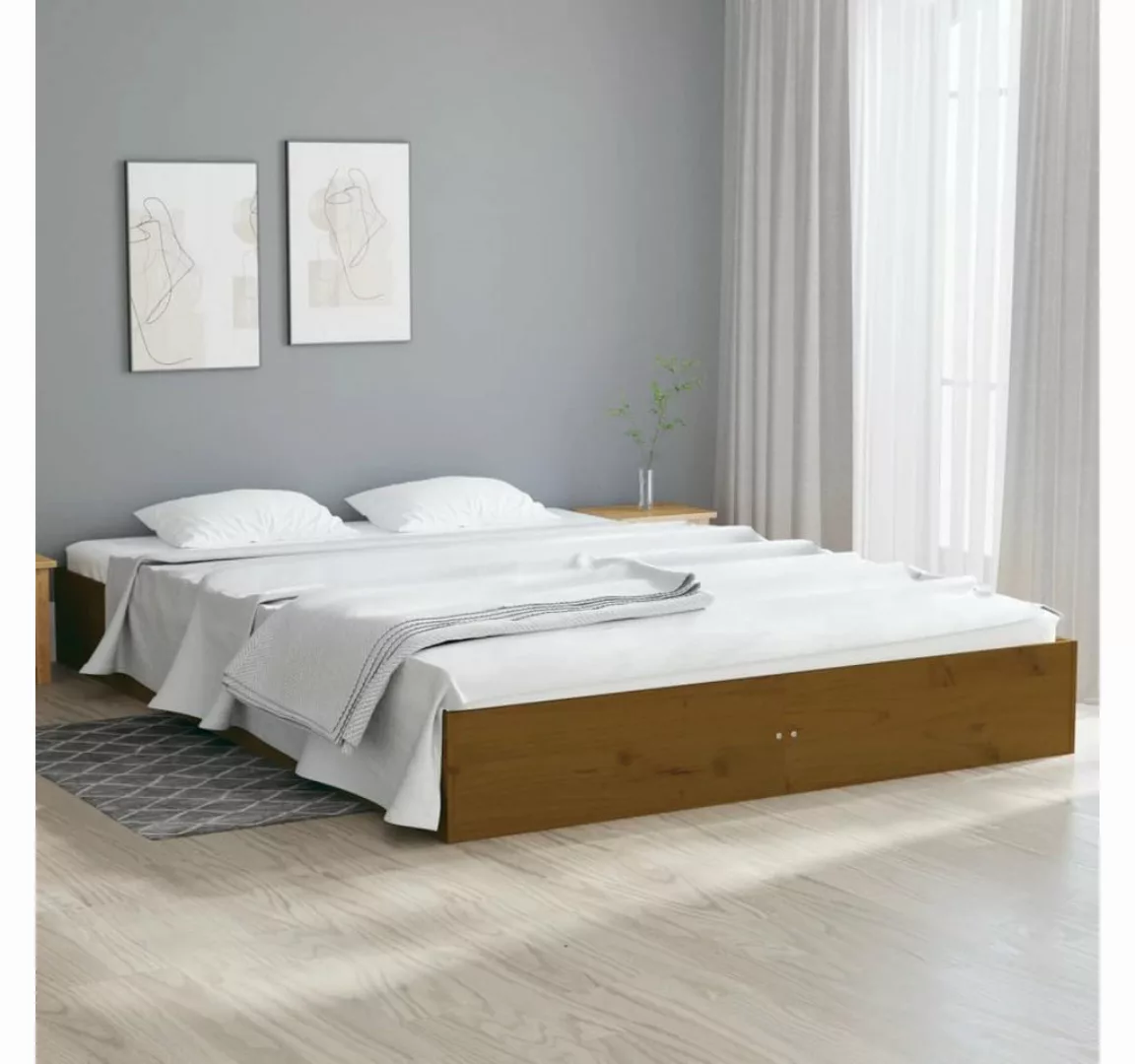 furnicato Bett Massivholzbett Honigbraun 120x200 cm günstig online kaufen