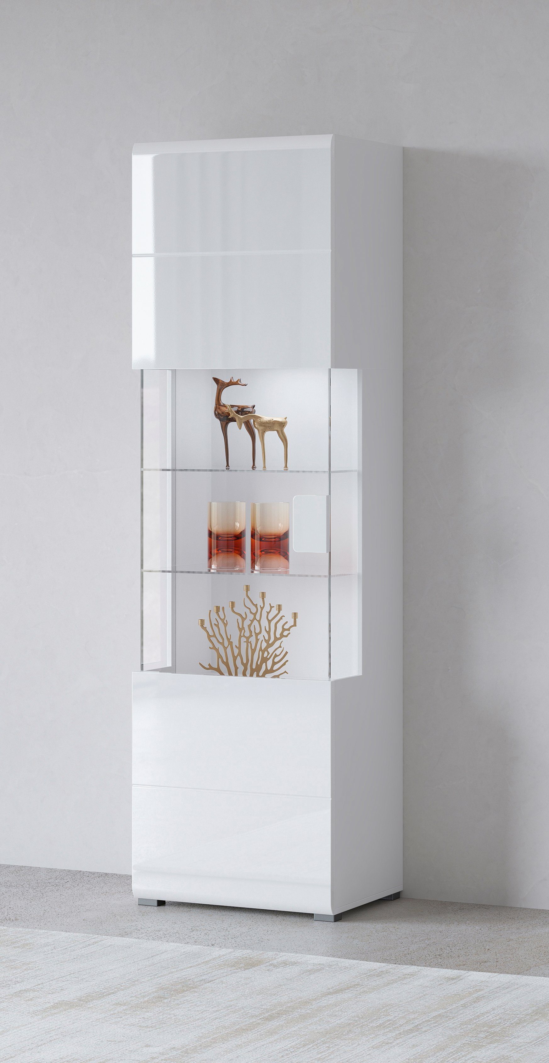 INOSIGN Vitrine "Toledo,Höhe 204 cm trendige Glasvitrine mit dekorative Frä günstig online kaufen