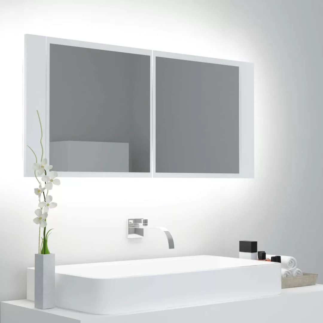 Led-bad-spiegelschrank Weiß 100x12x45 Cm günstig online kaufen