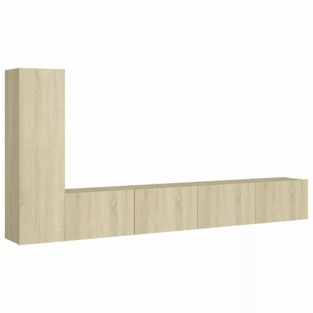 furnicato TV-Schrank 3-tlg. TV-Schrank-Set Sonoma-Eiche Holzwerkstoff (1-St günstig online kaufen