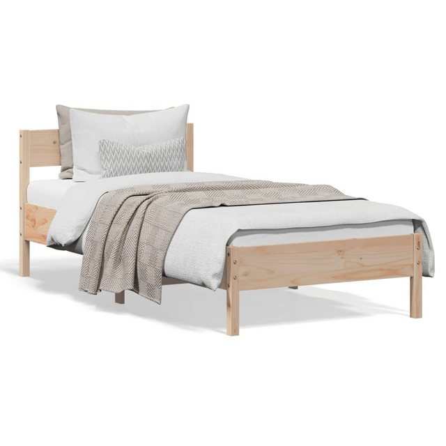 vidaXL Bettgestell Massivholzbett mit Kopfteil 90x200 cm Kiefer Bett Bettge günstig online kaufen