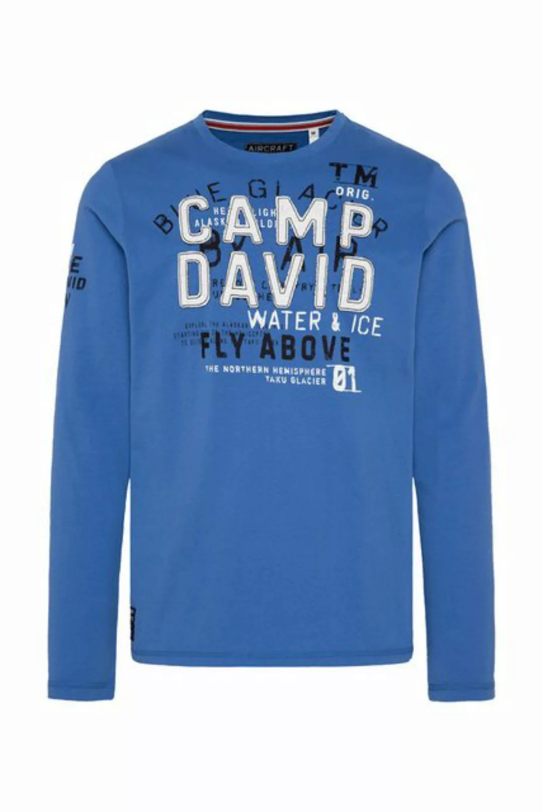 CAMP DAVID Langarmshirt mit mehreren Prints günstig online kaufen