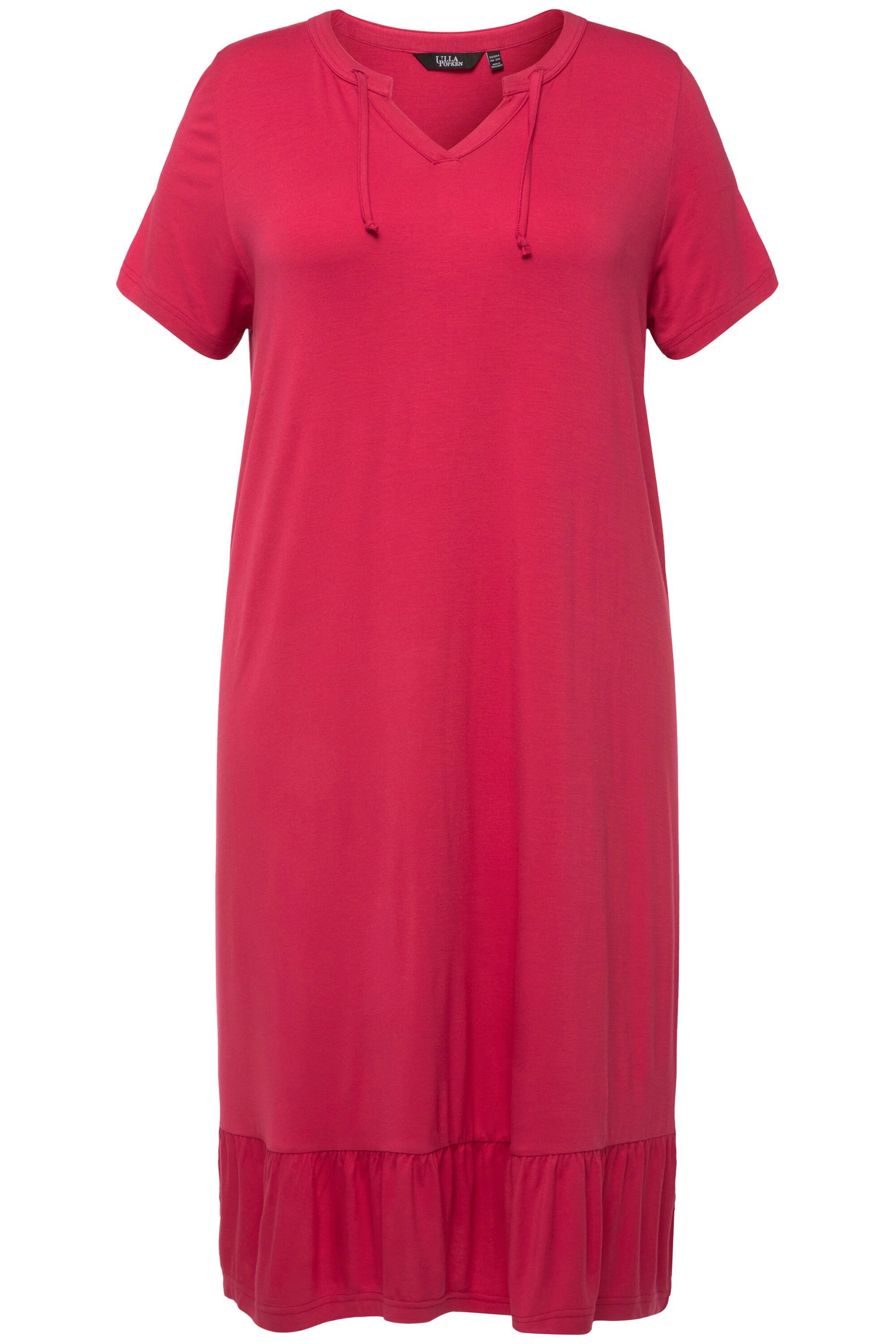 Ulla Popken Jerseykleid Jersey-Midikleid A-Linie Tunika-Ausschnitt günstig online kaufen
