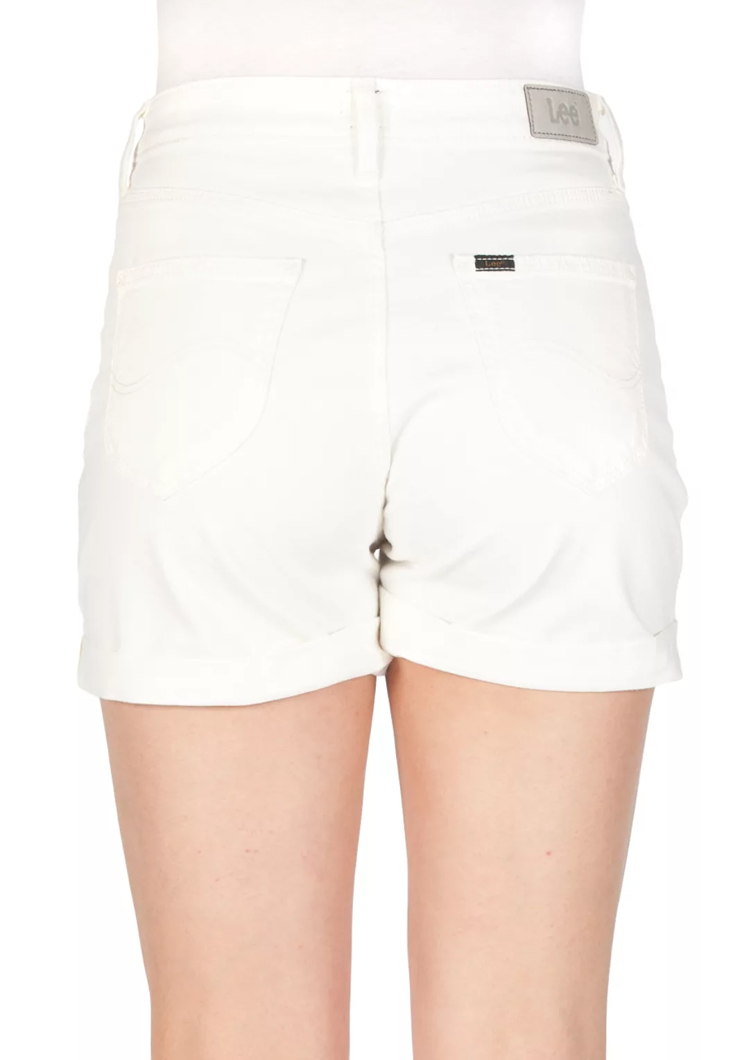 Lee Damen Jeans Short Mom - Relaxed Fit - Weiß - Ecru günstig online kaufen