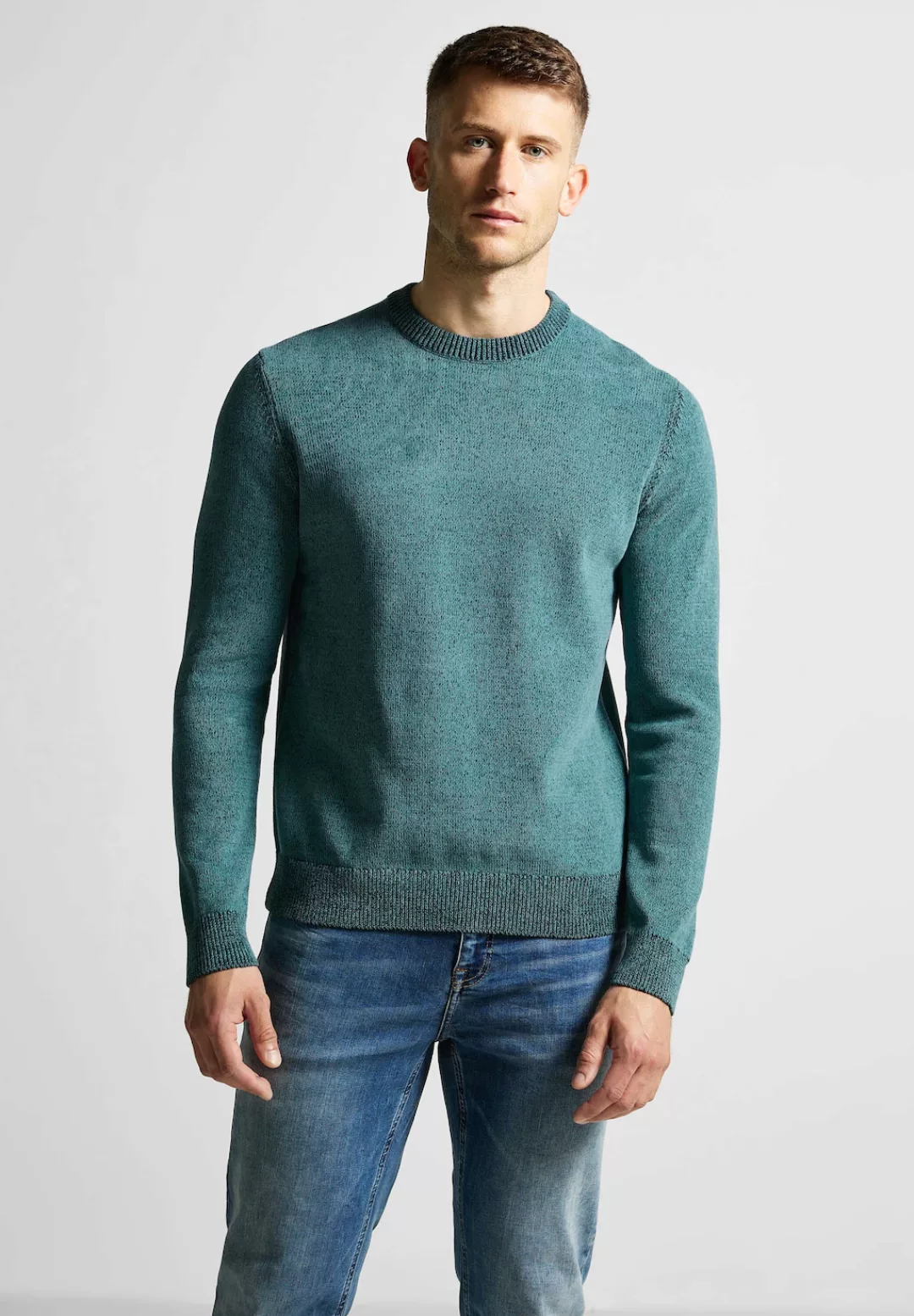 STREET ONE MEN Strickpullover, mit Rundhalsausschnitt günstig online kaufen