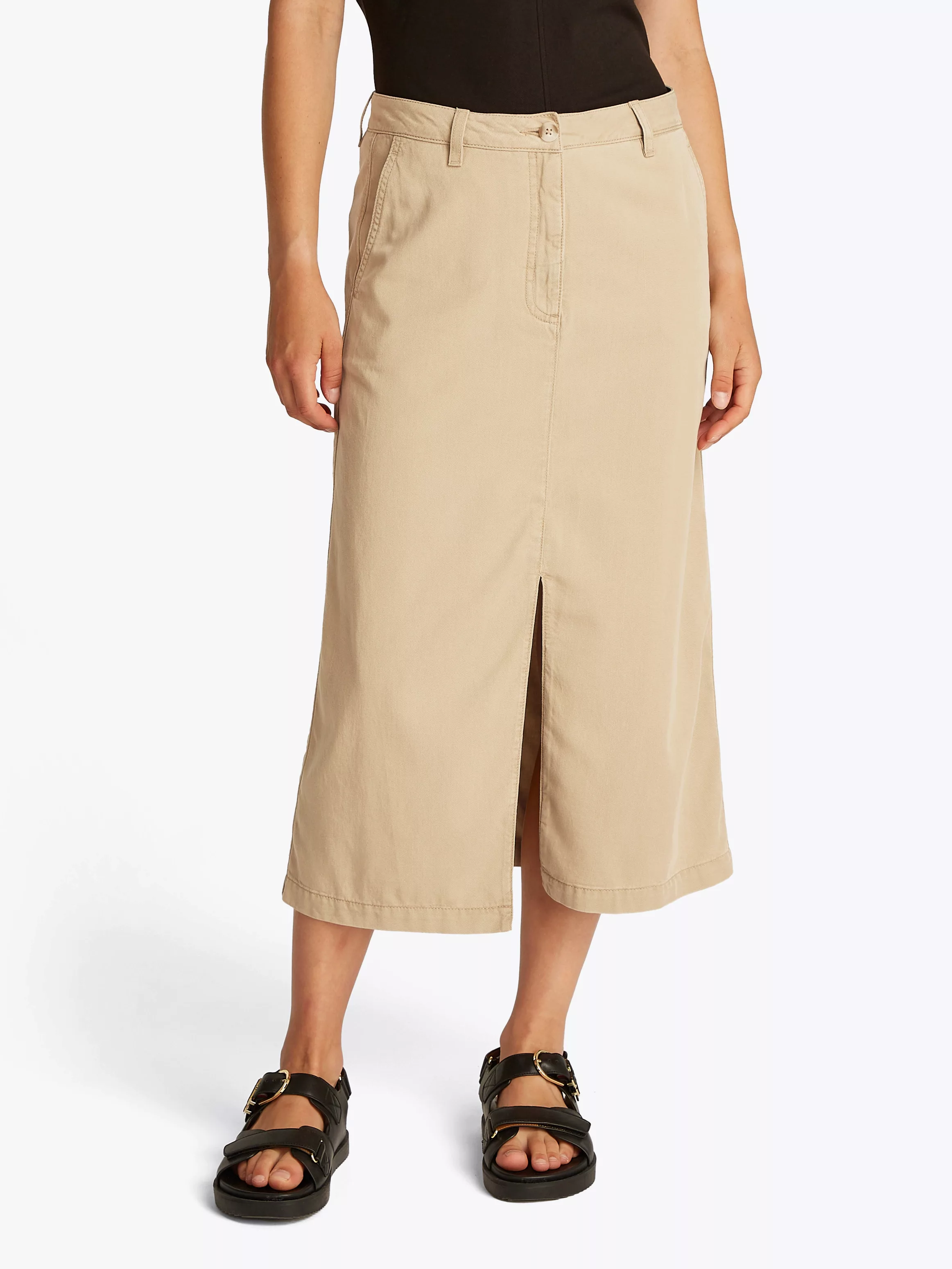 Tommy Hilfiger Webrock "CO TENCEL MIDI SKIRT", mit Schlitz günstig online kaufen