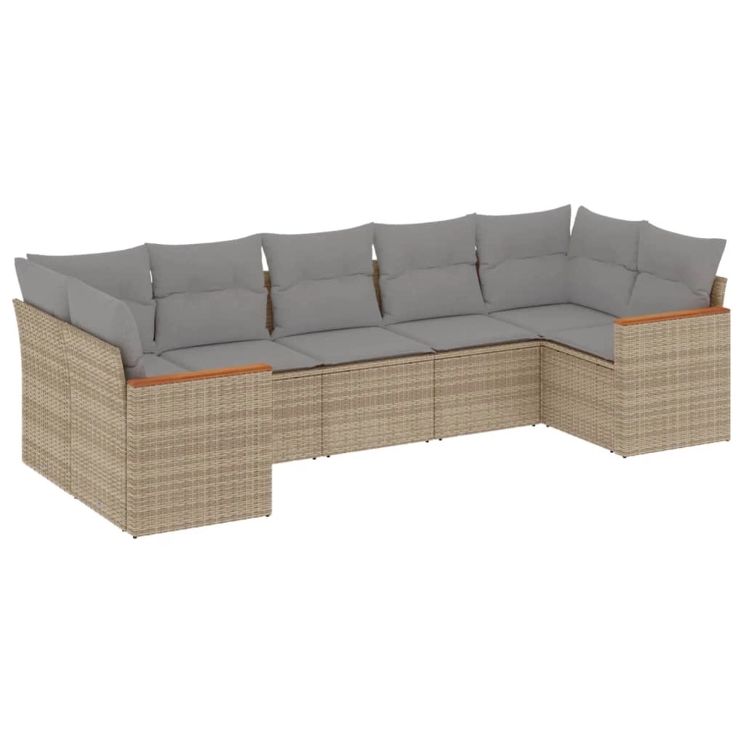 vidaXL 7-Tlg Garten-Sofagarnitur mit Kissen Beige Poly Rattan 3258671 günstig online kaufen