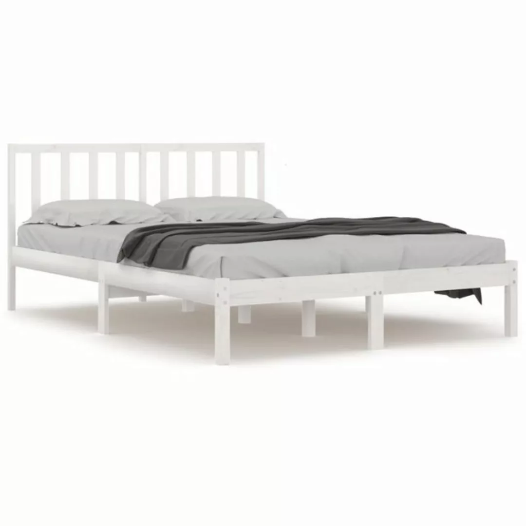 furnicato Bett Massivholzbett Weiß Kiefer 200x200 cm günstig online kaufen