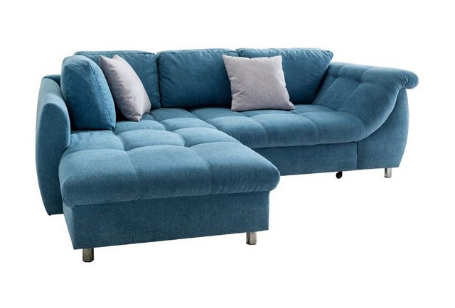 luma-home Ecksofa 17108, 250x190 cm, Ottomane links, Bettfunktion, Wellenun günstig online kaufen