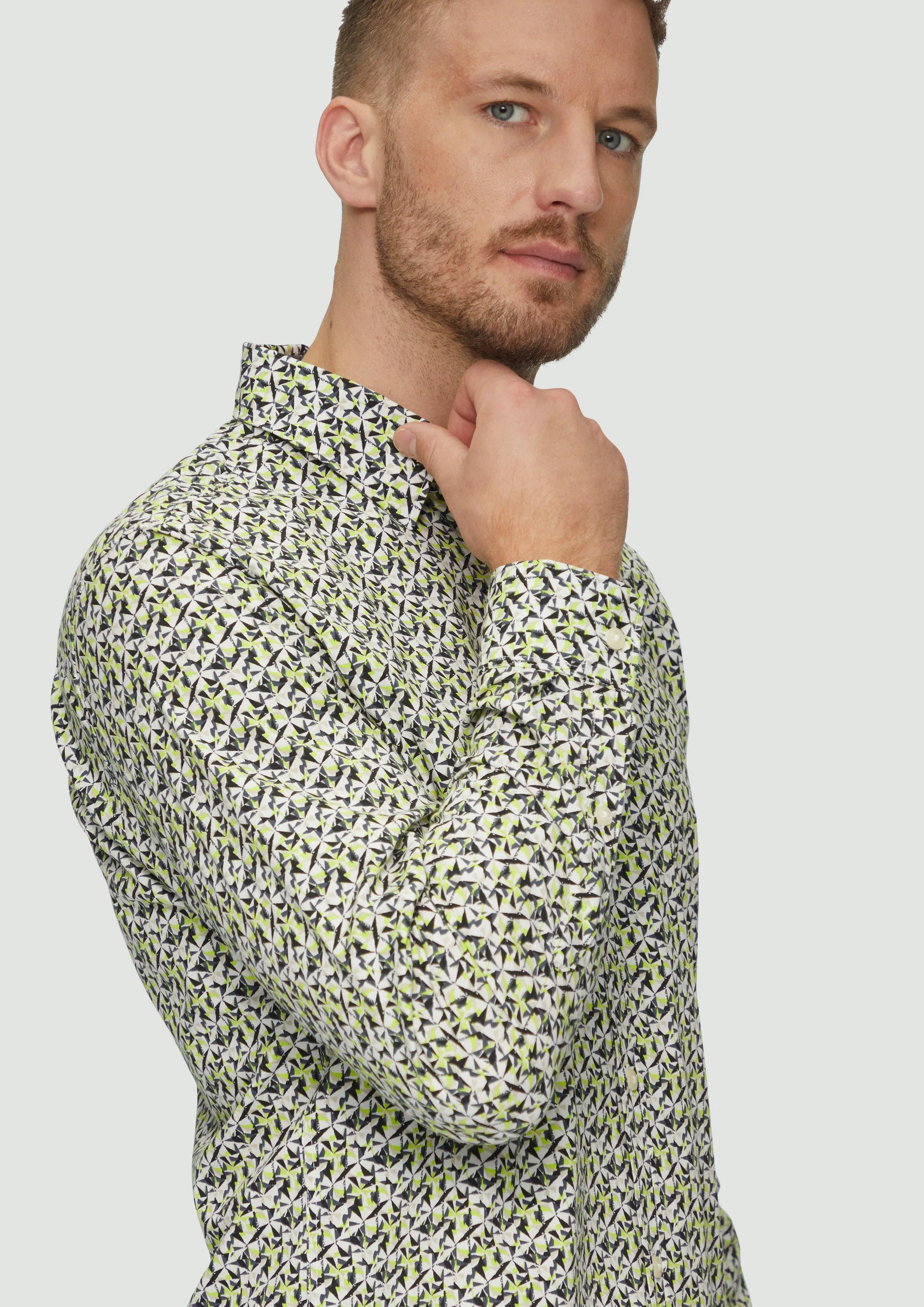 s.Oliver Langarmhemd Slim Fit: Popeline-Hemd mit günstig online kaufen