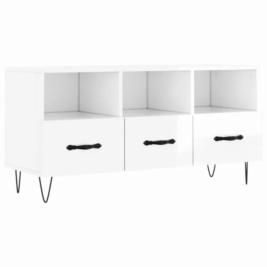 vidaXL TV-Schrank TV-Schrank Hochglanz-Weiß 102x36x50 cm Spanplatte günstig online kaufen