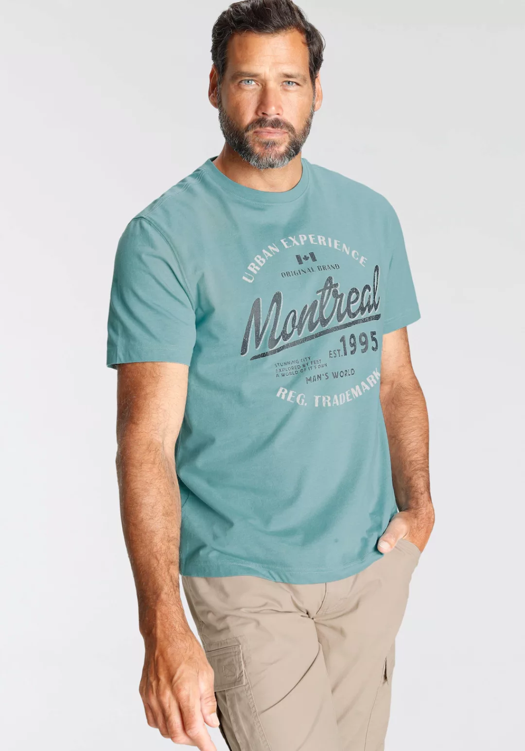 Man's World T-Shirt mit Brustprint günstig online kaufen