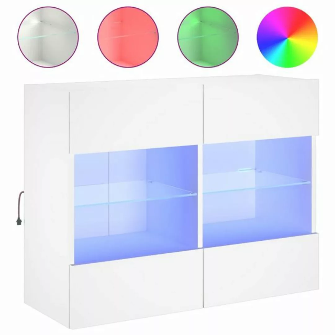 vidaXL TV-Schrank TV-Wandschrank mit LED-Leuchten Weiß 78,5x30x60,5 cm günstig online kaufen
