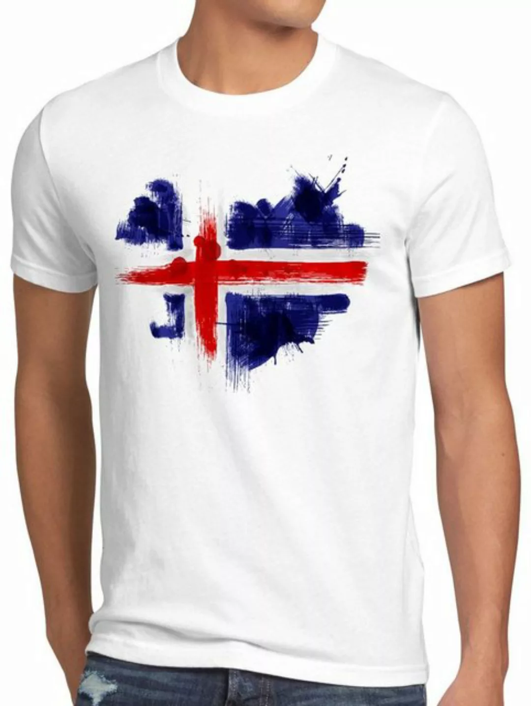 style3 T-Shirt Herren T-Shirt Flagge Island Fußball Sport Iceland WM EM Fah günstig online kaufen