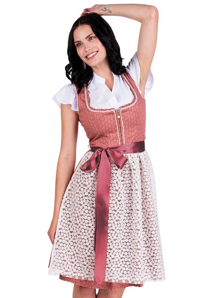 Alpenfee Tracht Dirndl Midi Dirndl 2tlg. - AMY - malve günstig online kaufen