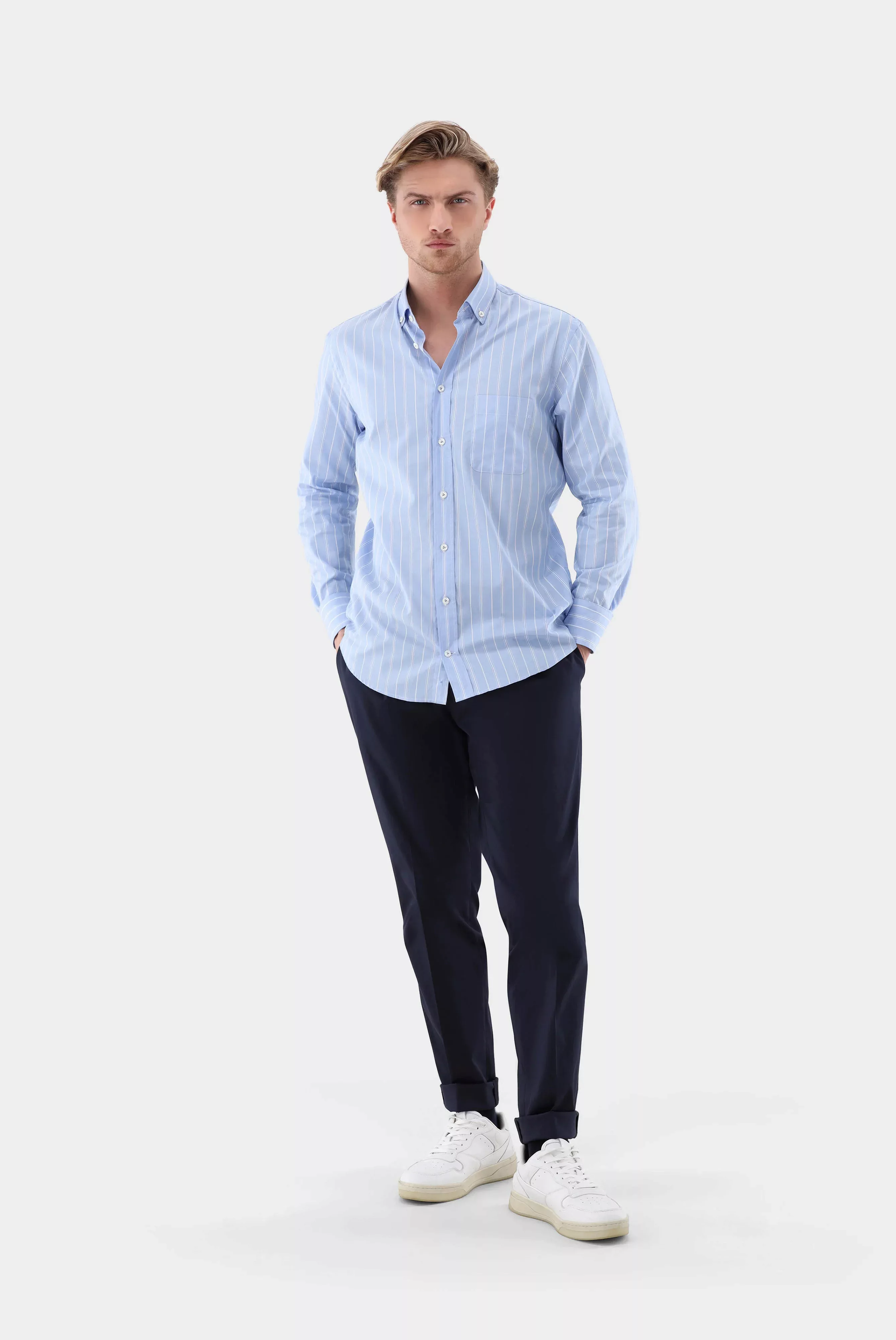 Gestreiftes Oxford-Hemd Slim Fit günstig online kaufen