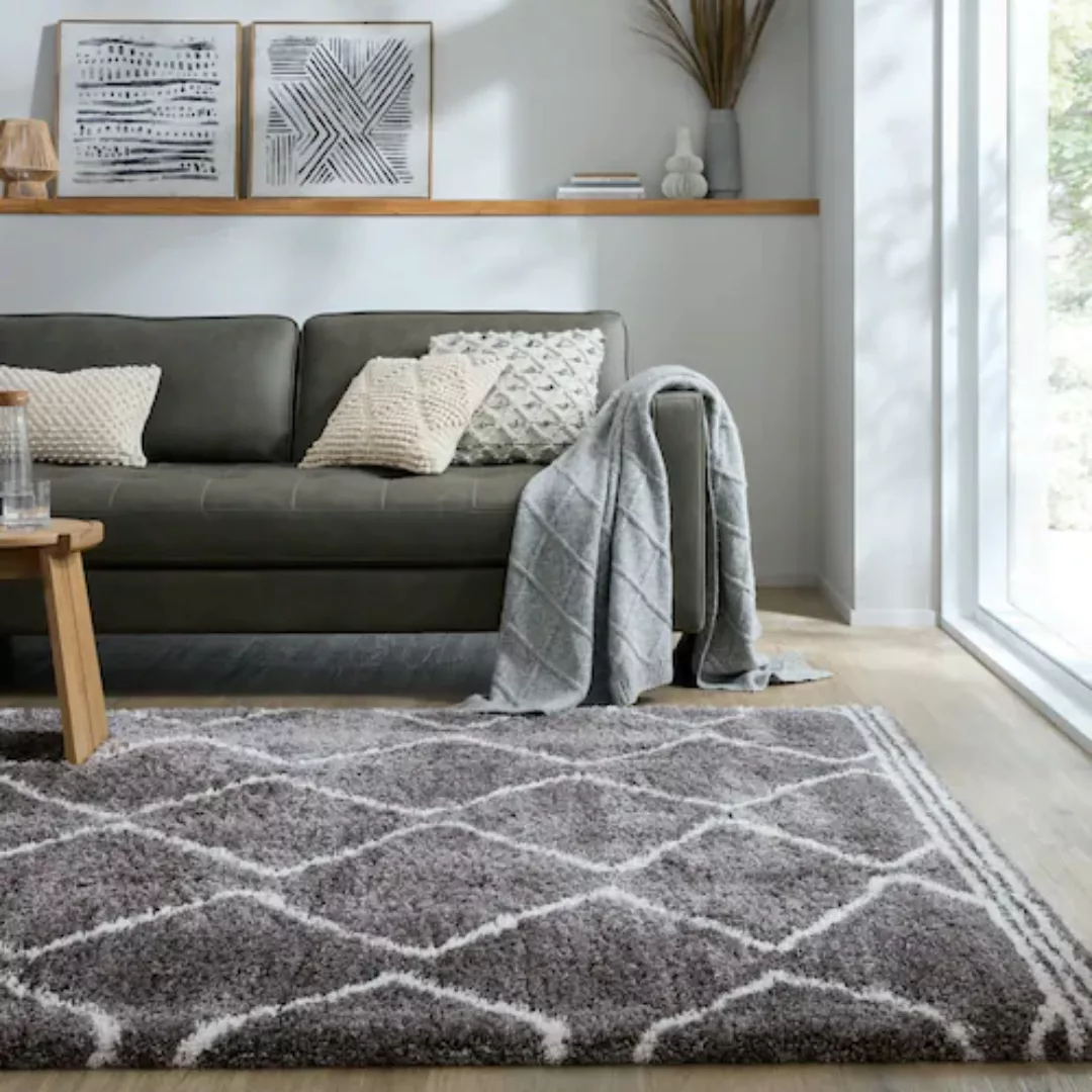 FLAIR RUGS Hochflor-Teppich »RIAD«, rechteckig, 40 mm Höhe, Berber Muster günstig online kaufen