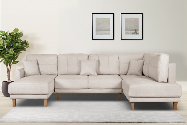 Home affaire Wohnlandschaft "TRIPLO U-Form wahlweise mit Schlaffunktion, B/ günstig online kaufen