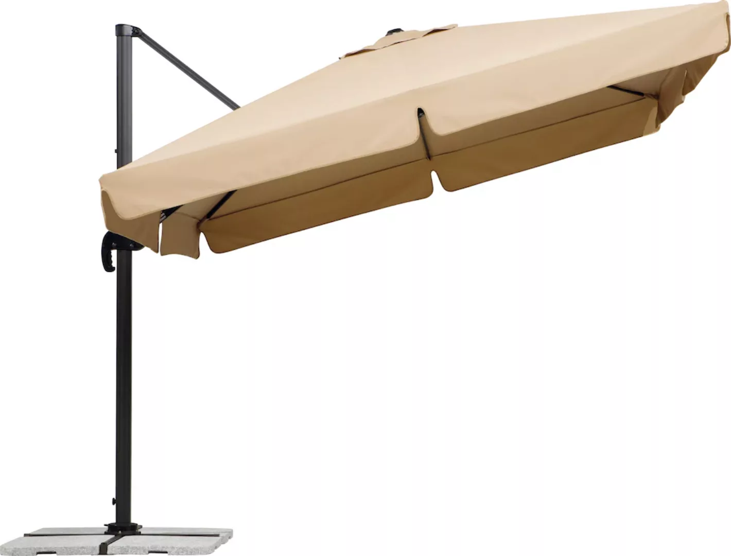 Schneider Schirme Ampelschirm Rhodos 300 cm x 300 cm Anthrazit günstig online kaufen