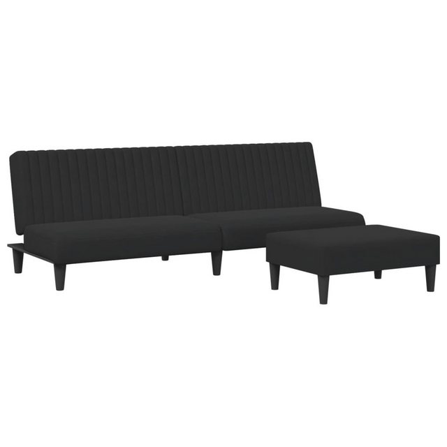 vidaXL Sofa, 2-tlg. Sofagarnitur Schwarz Samt günstig online kaufen