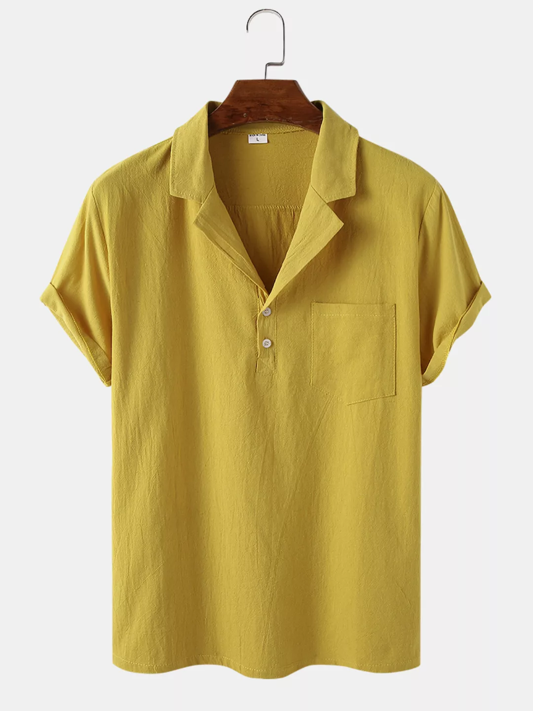Herren einfarbige atmungsaktive leichte Brusttasche Kurzarm Henley Shirts günstig online kaufen