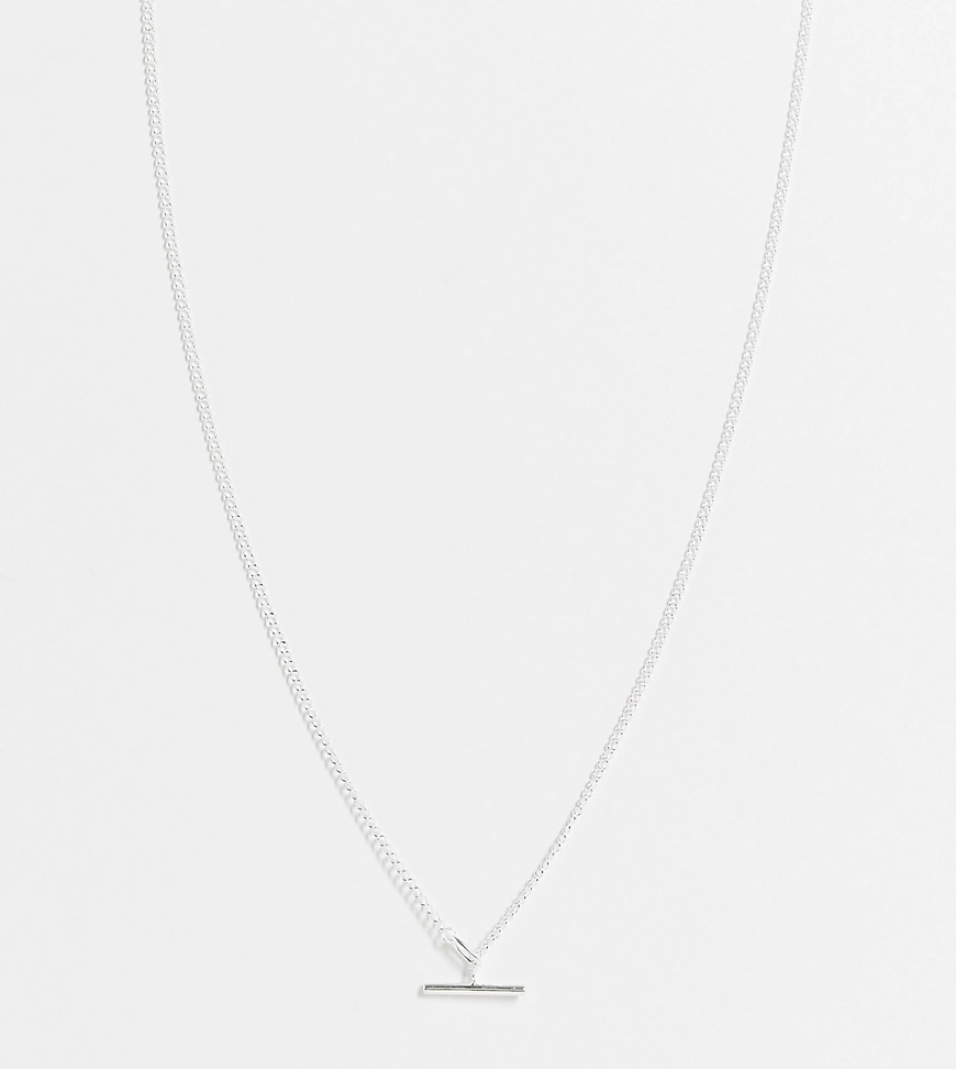 ASOS DESIGN – Halskette aus Sterlingsilber mit T-Steg-Verschluss günstig online kaufen