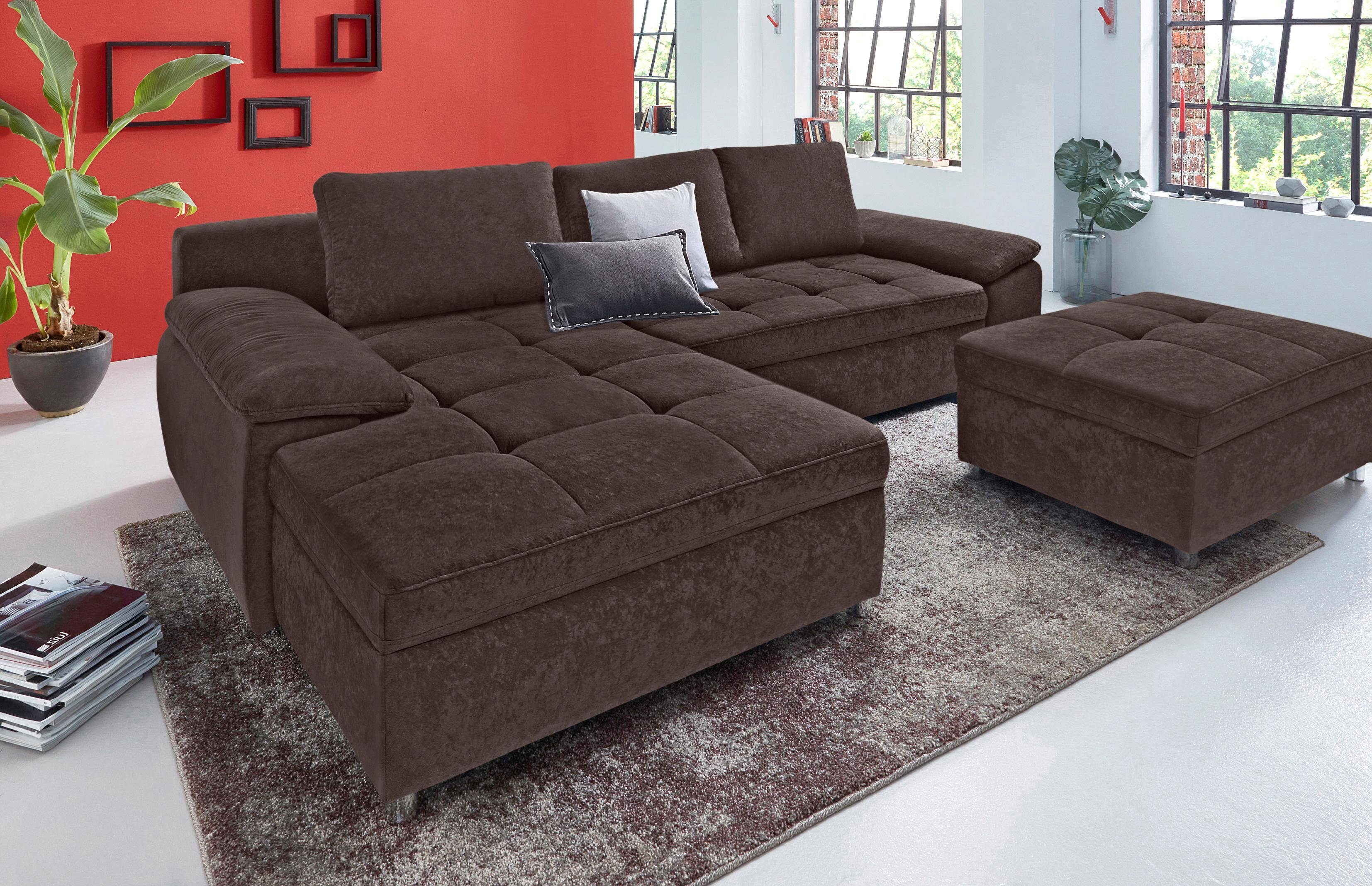 sit&more Ecksofa Labene, wahlweise mit Bettfunktion und Bettkasten, inkl. R günstig online kaufen