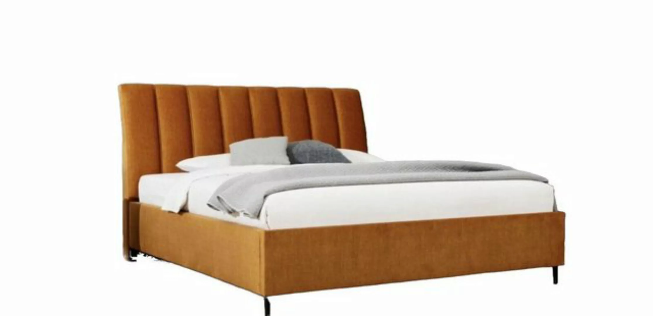 JVmoebel Bett, Bett Orange Schlafzimmer Polster Möbel Textil Design Hotel M günstig online kaufen