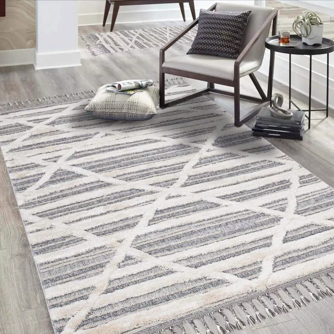 Carpet City Teppich »Valencia 810«, rechteckig, 20 mm Höhe, Boho-Stil, Raut günstig online kaufen