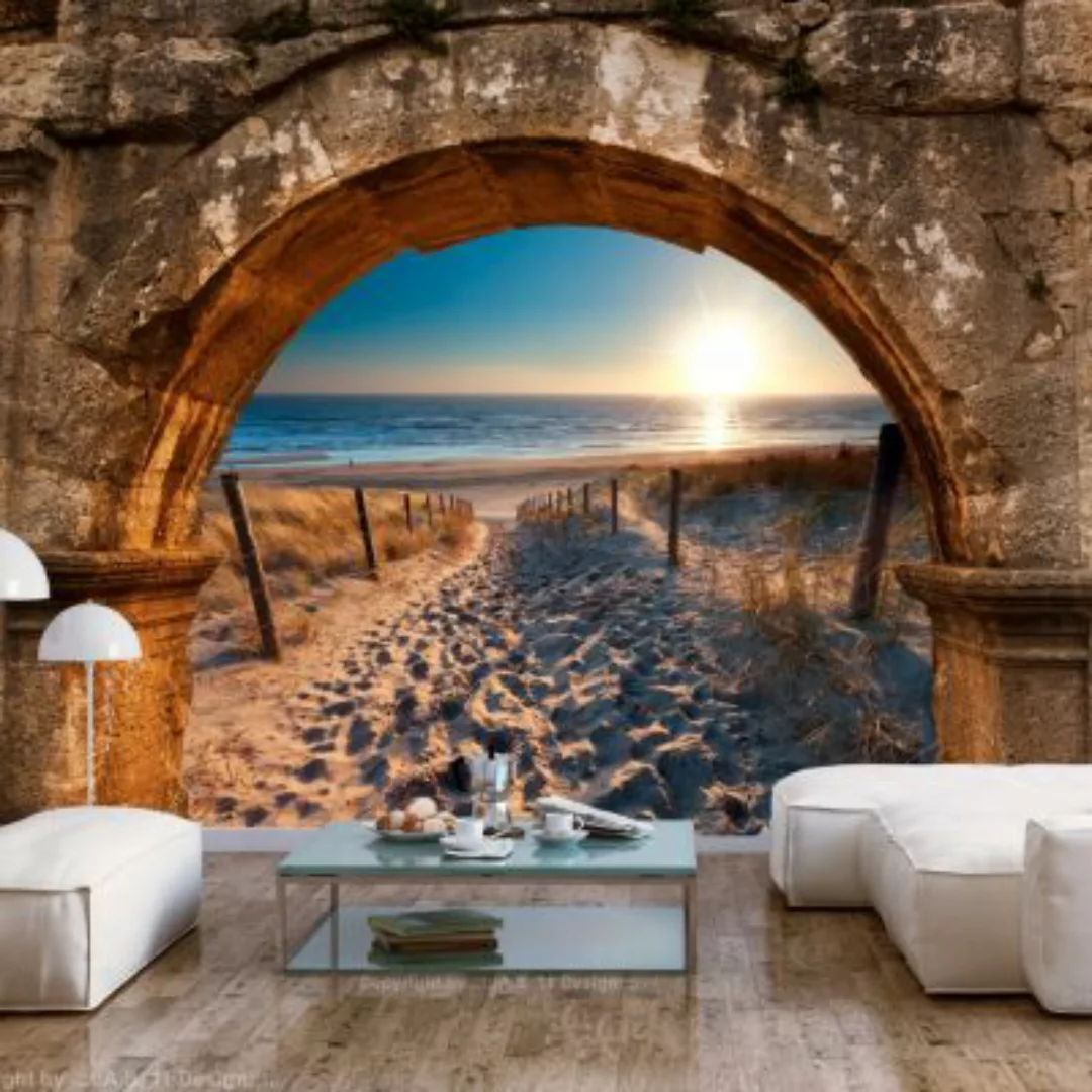 artgeist Fototapete Arch and Beach mehrfarbig Gr. 200 x 140 günstig online kaufen