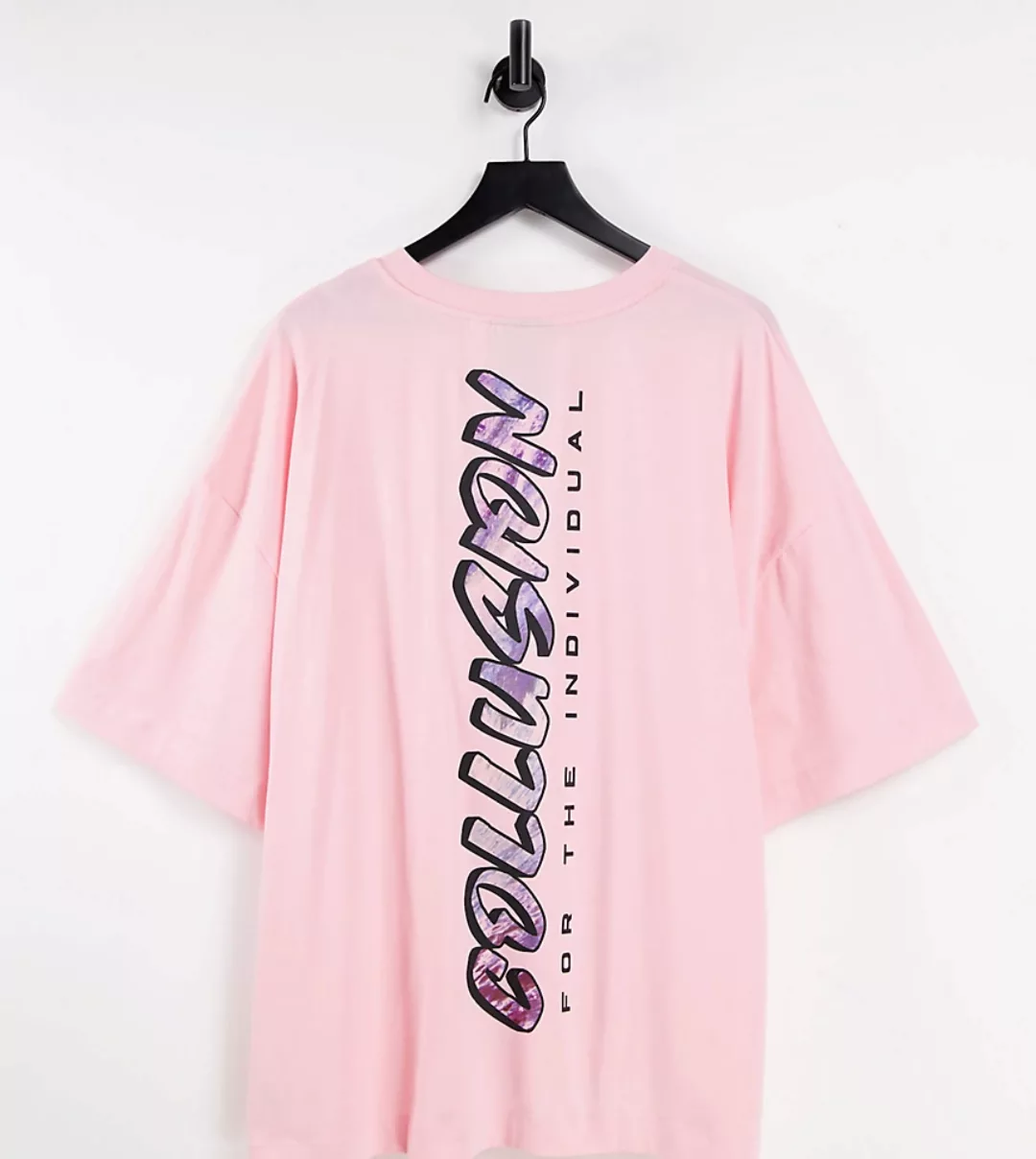 COLLUSION – Oversize-T-Shirt mit Rückenprint-Rosa günstig online kaufen