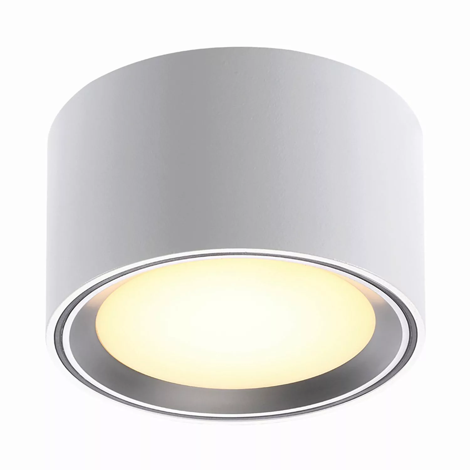 LED Aufbauleuchte Fallon weiß Ring in Stahl-gebürstet 100 mm günstig online kaufen