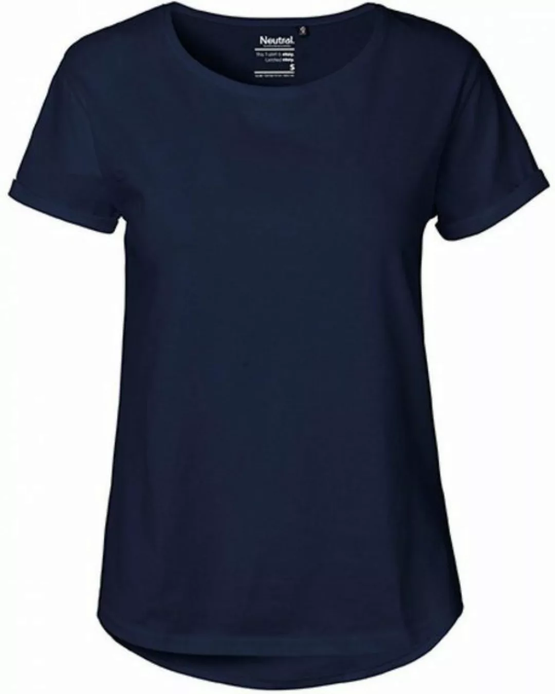 Neutral Rundhalsshirt Damen Roll Up Sleeve T-Shirt / Single Jersey Strick günstig online kaufen