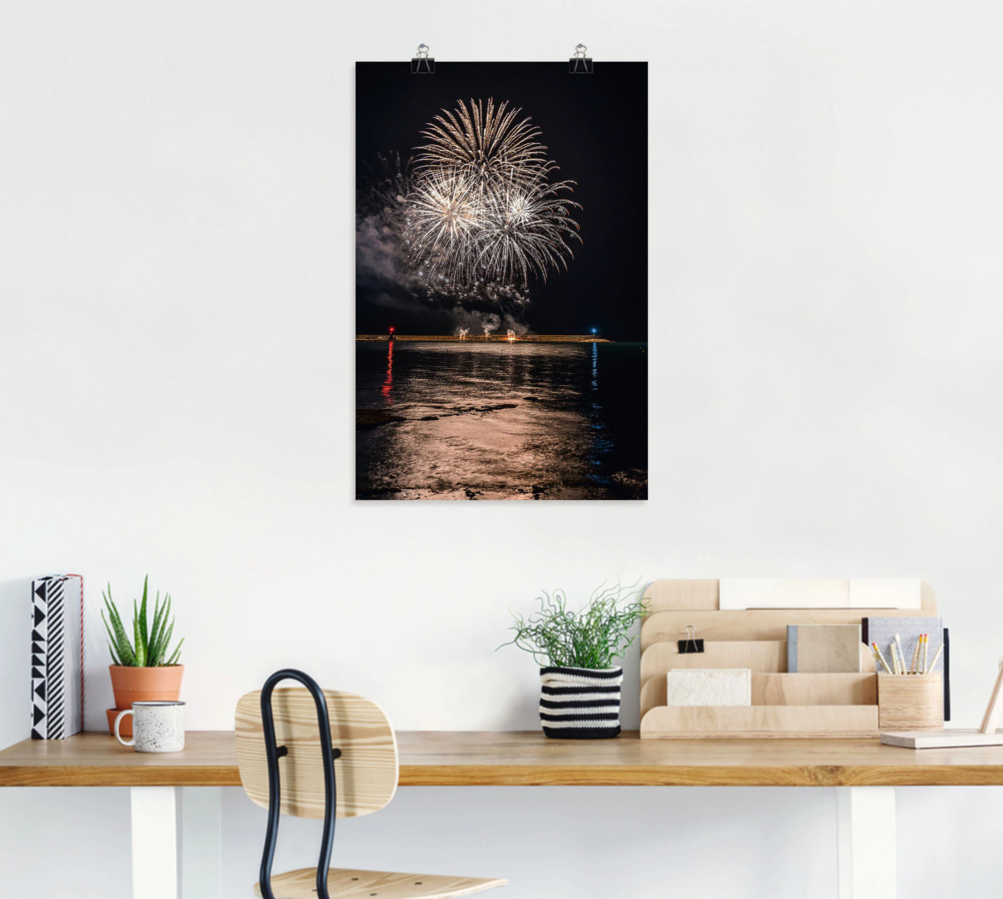 Artland Wandbild »Feuerwerk am Meer«, Himmelsbilder, (1 St.), als Alubild, günstig online kaufen