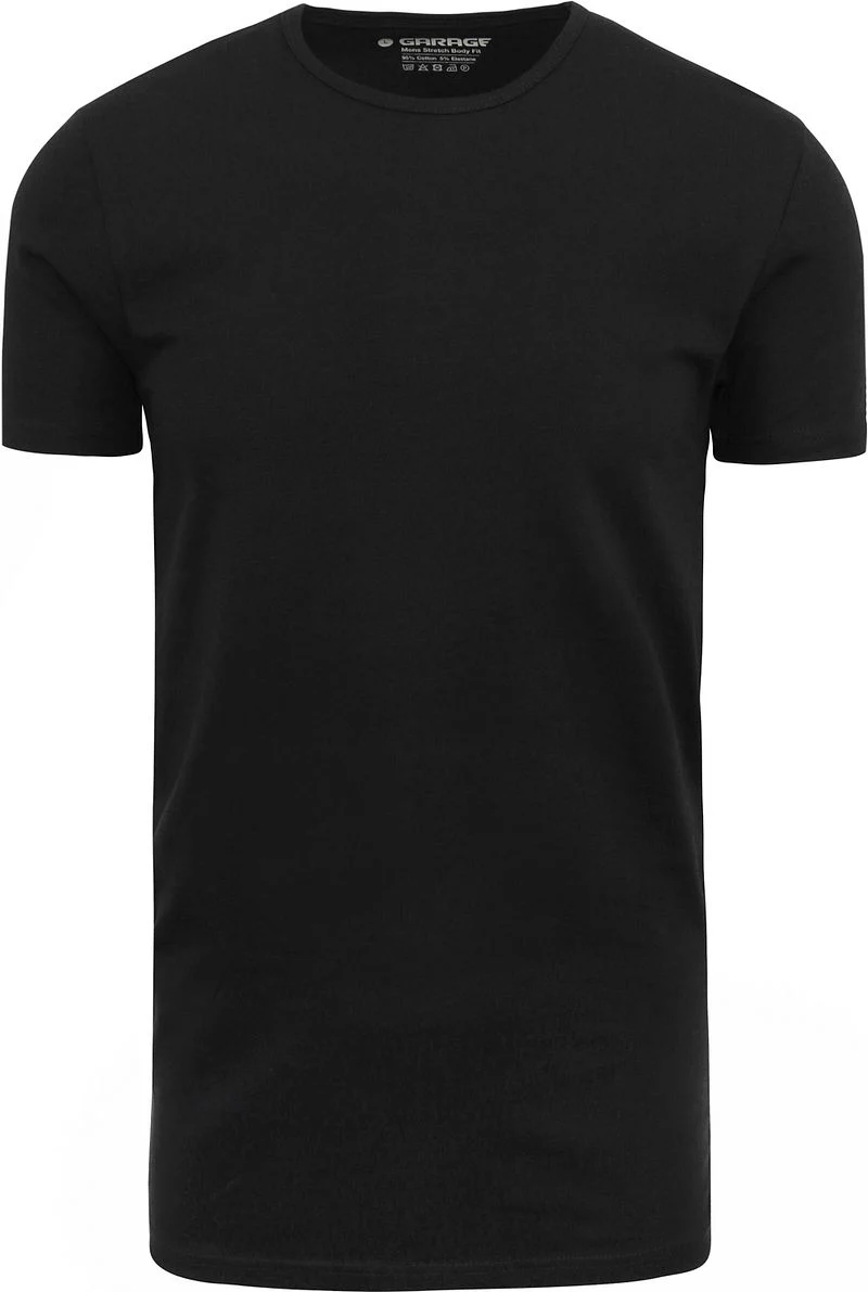 Garage Stretch Basic T-Shirt Schwarz Rundhals - Größe S günstig online kaufen